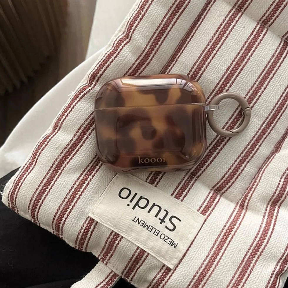 Coque AirPods 4 Génération Antichoc Kit Nettoyage Ambre Motif Brown Design Aesthetic