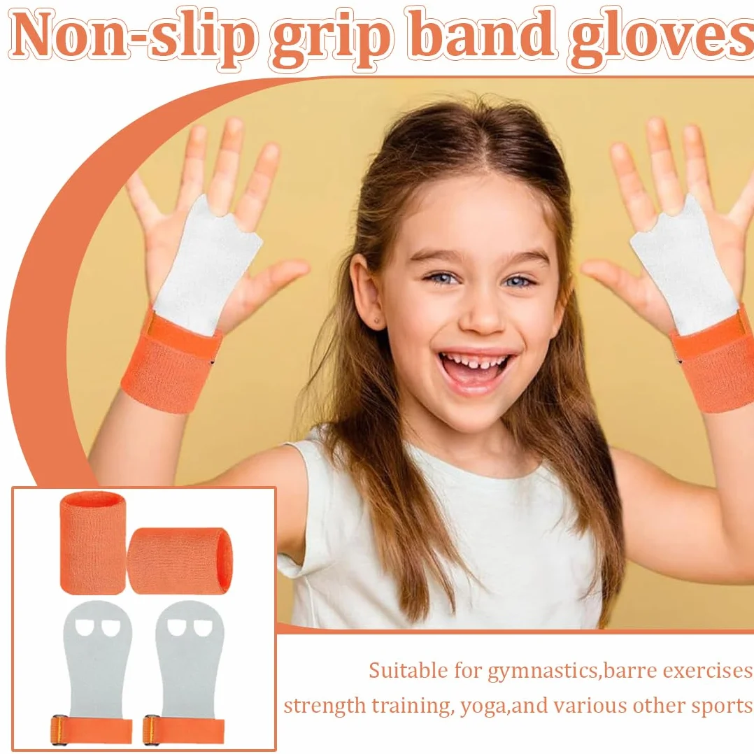 Maniques, Paire de protège-poignets pour gymnastique rythmique Kit pour filles et enfants Orange