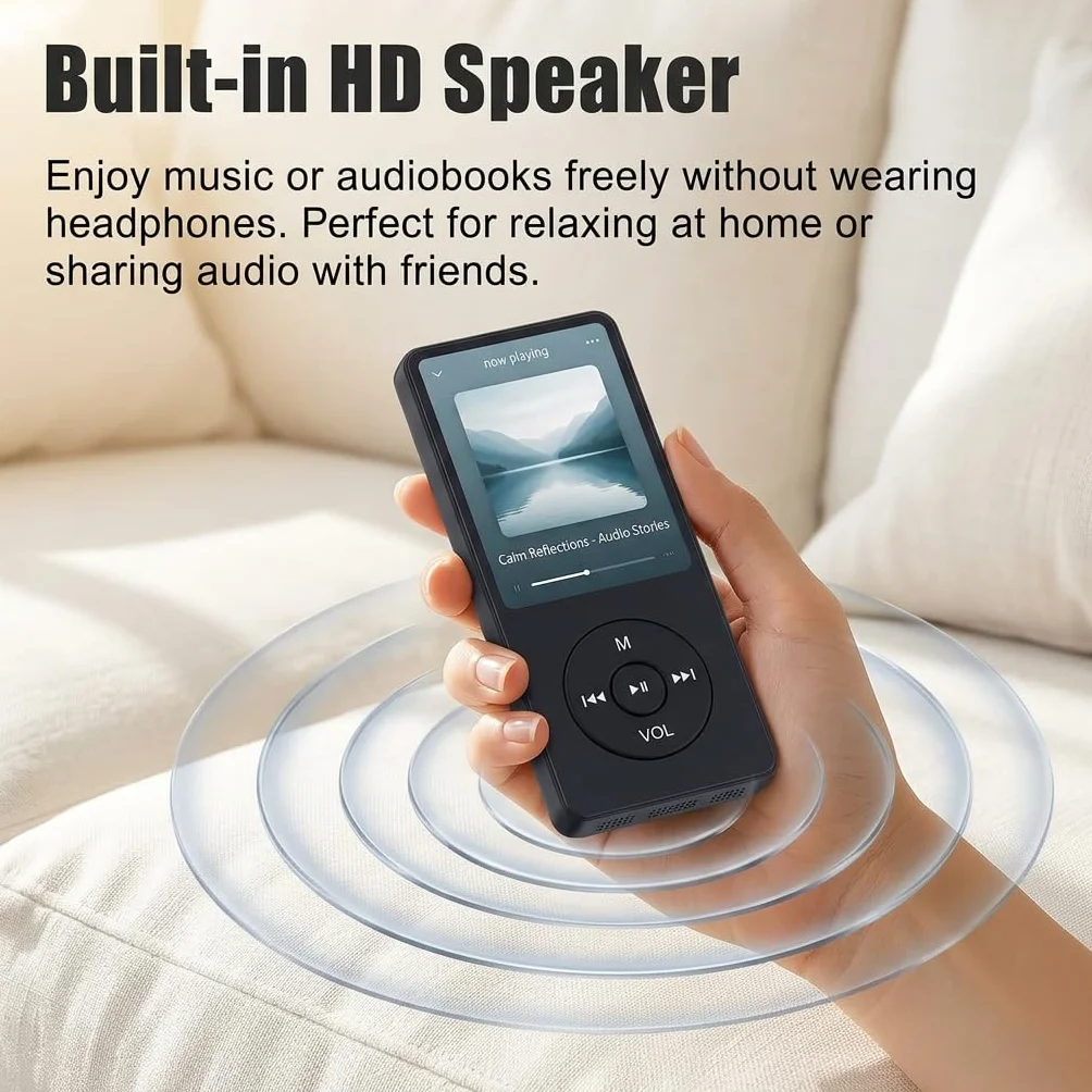32GB MP3 Lecteur de Musique HiFi Portable sans Perte avec Bleu, with 1.8 inch LCD Screen and Memory Card Slot,Max Support 32GB Memory Card,Appareil Multifonctionnel pour Sport et Enfants