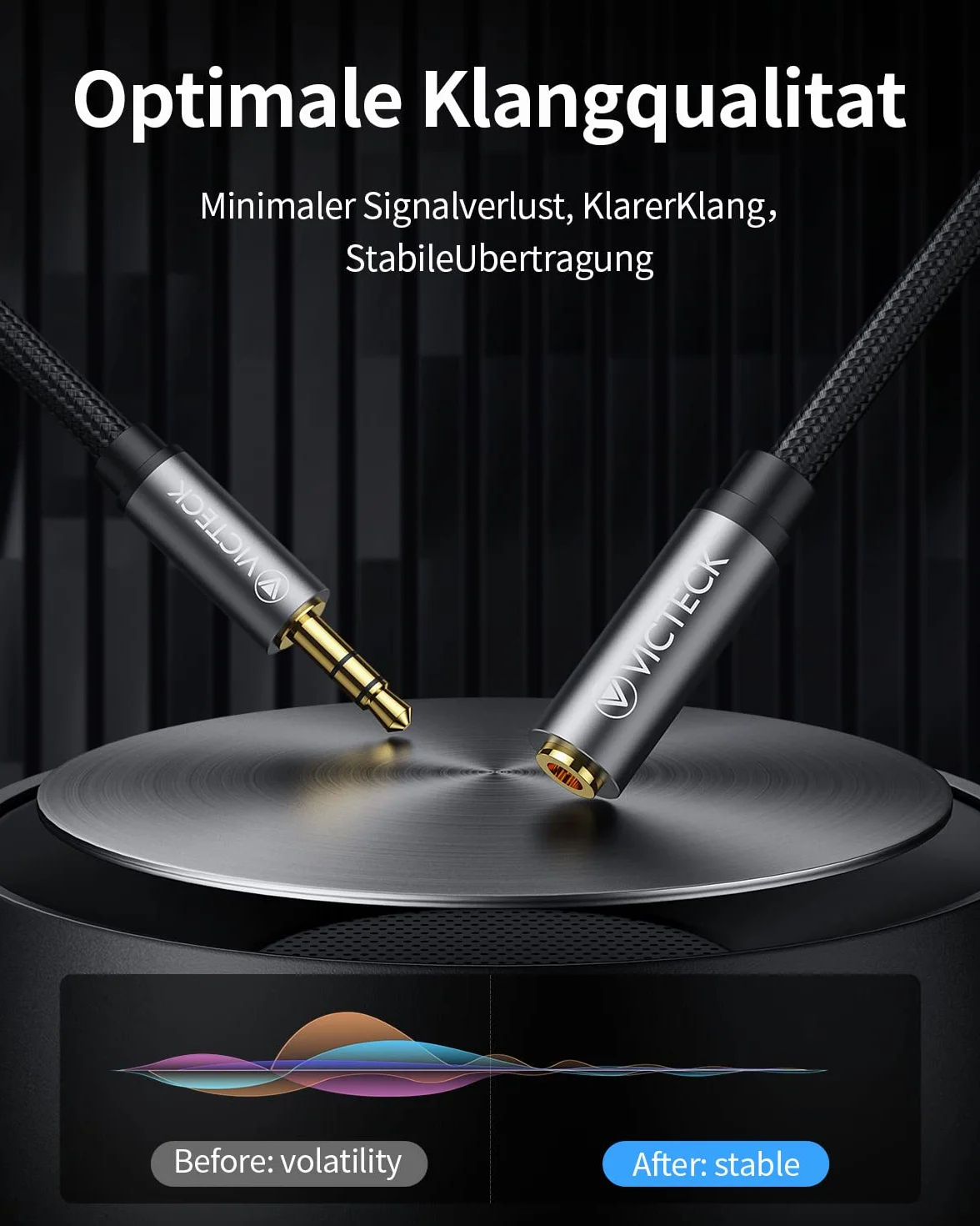 Rallonge Jack Audio 5M, Nylon Tressé Jack Stéréo Câble 3.5mm Mâle vers Femelle d'extension câble pour Casque iPhone Samsung Ecouteurs Haut-parleurs Tablettes PC Lecteurs MP3 et Plus