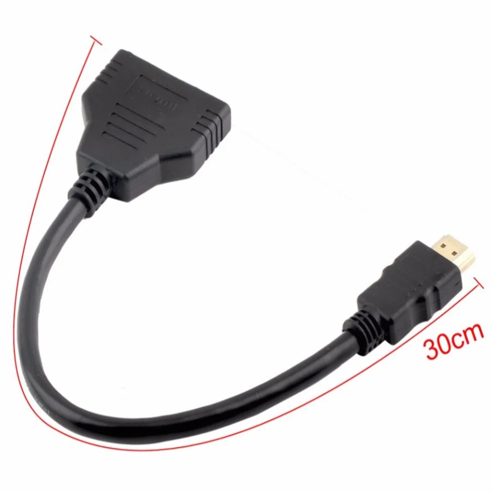 ZYuoo Diviseur de câble HDMI 1080P mâle vers Double HDMI Femelle, Adaptateur 1 vers 2 Voies