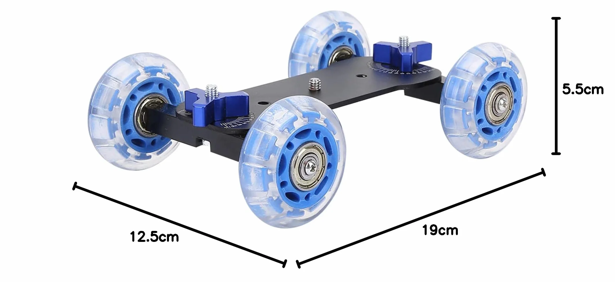 Luqeeg Caméra Dolly Skater, Mini Rouleau de Chariot de Caméra, 10 Kg de Charge Caméra Dolly Wheel Support de Caméra de Mouvement pour Reflex Numérique, Caméra, Caméscope, Vis 1/4 et Faible Bruit