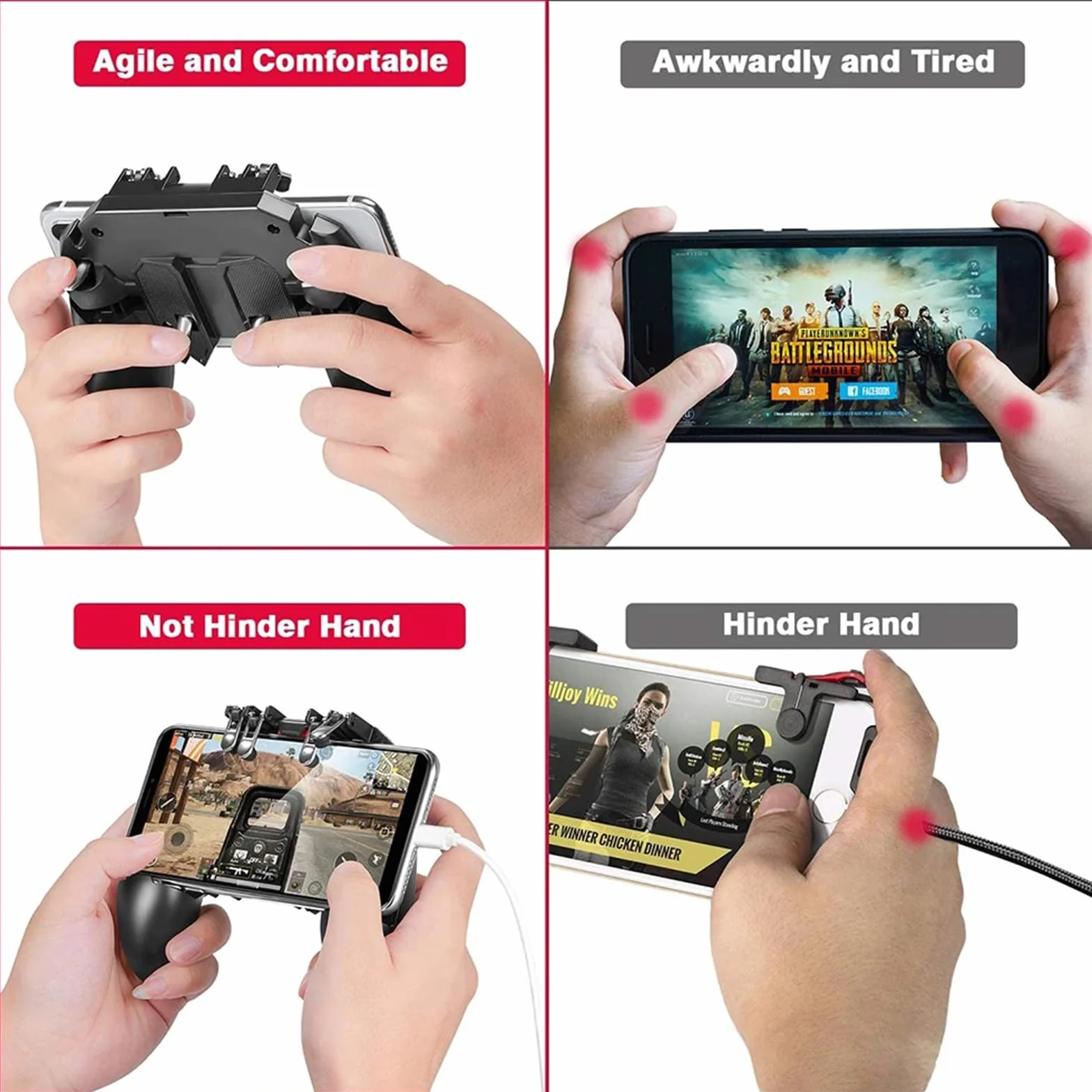 Esenlong Manette de jeu, confortable et extensible pour téléphone portable