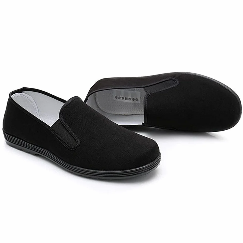 Chinois Kung Fu Pantoufles Tai Chi Chaussures Semelle Caoutchouc Noir