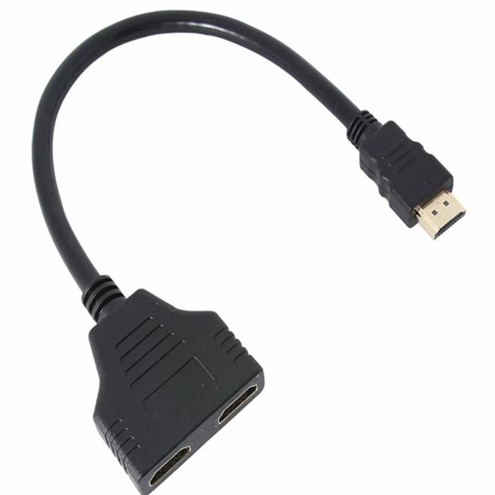 ZYuoo Diviseur de câble HDMI 1080P mâle vers Double HDMI Femelle, Adaptateur 1 vers 2 Voies