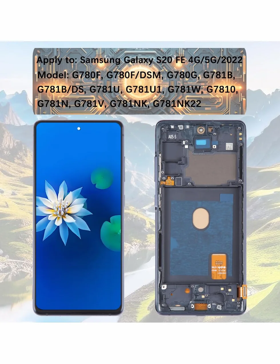 H&LYCYJ Écran d'affichage pour Samsung Galaxy S20 FE 4G/5G/2022 TFT G780F G780F/DSM G780G écran LCD de remplacement kit d'assemblage (noir avec cadre, sans empreintes digitales)