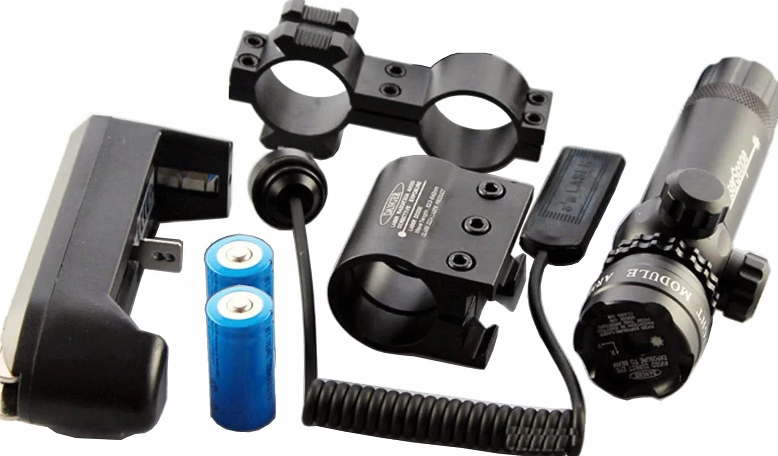 Viseur à Point Vert avec Support Rail Picatinny - Chargeur Batterie, Interrupteur Câble, 2 Jeux Piles