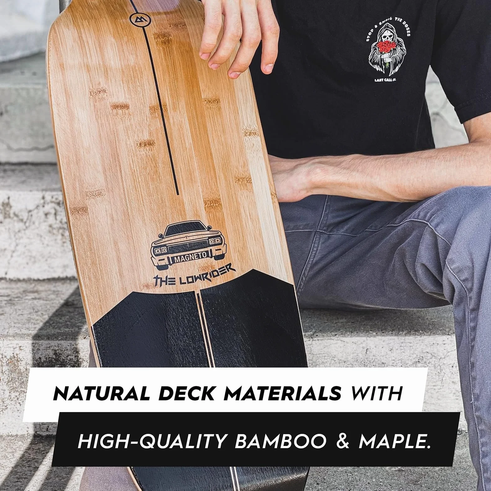 Longboard Bambou Noyau Dur Érable Roues 100 mm Glider Collection