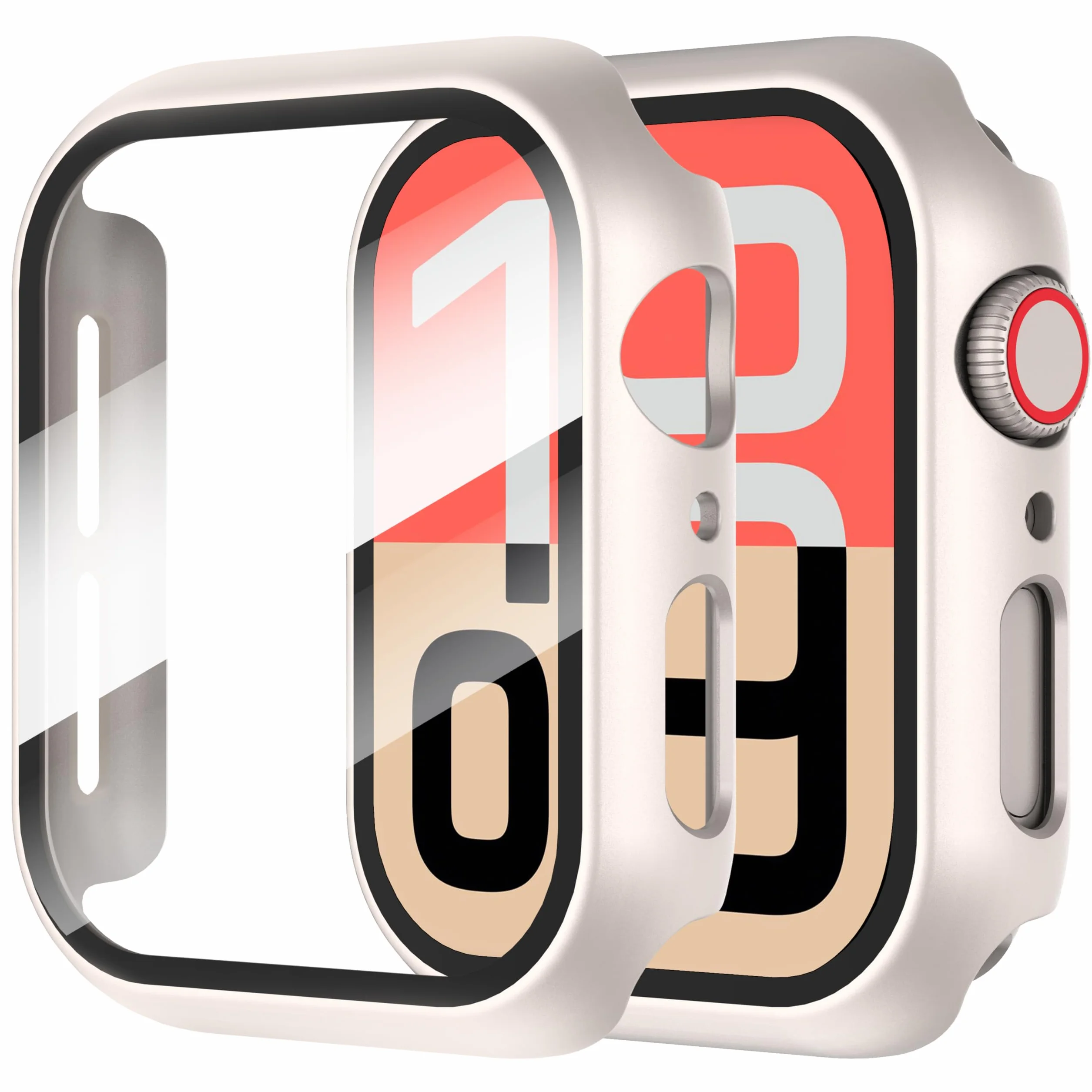 Diruite 2 Pièces Coque pour Apple Watch SE 3/2/1 /Series 6 5 4 40mm Protection Écran Dur PC Matériel Ultra Mince Verre Trempé Écran Case,Couleur Étoile,40mm