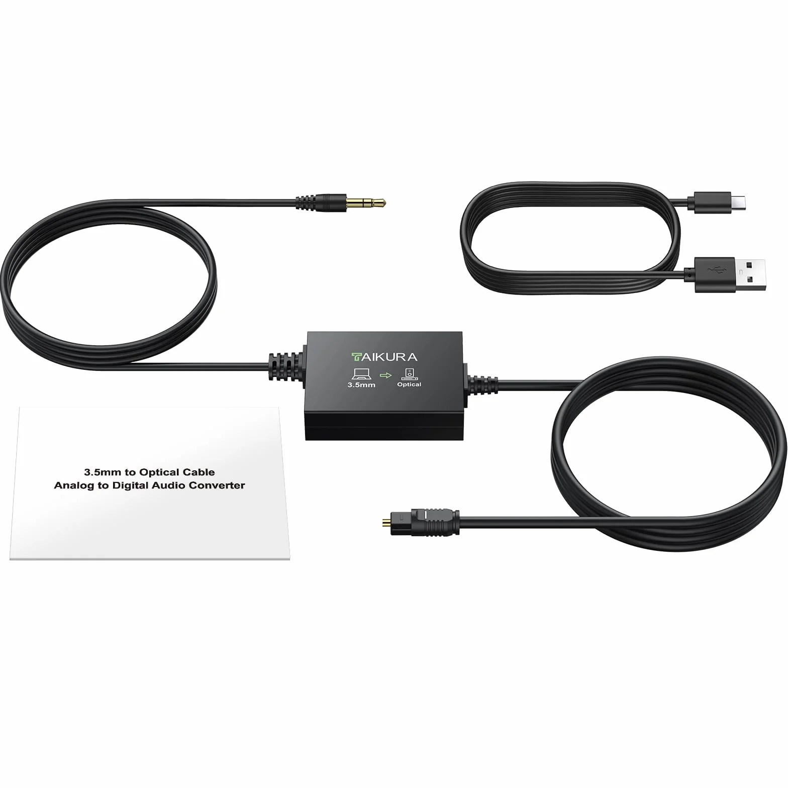 Câble convertisseur audio analogique vers numérique 3.5mm optique 1m 1.2m Plug and Play