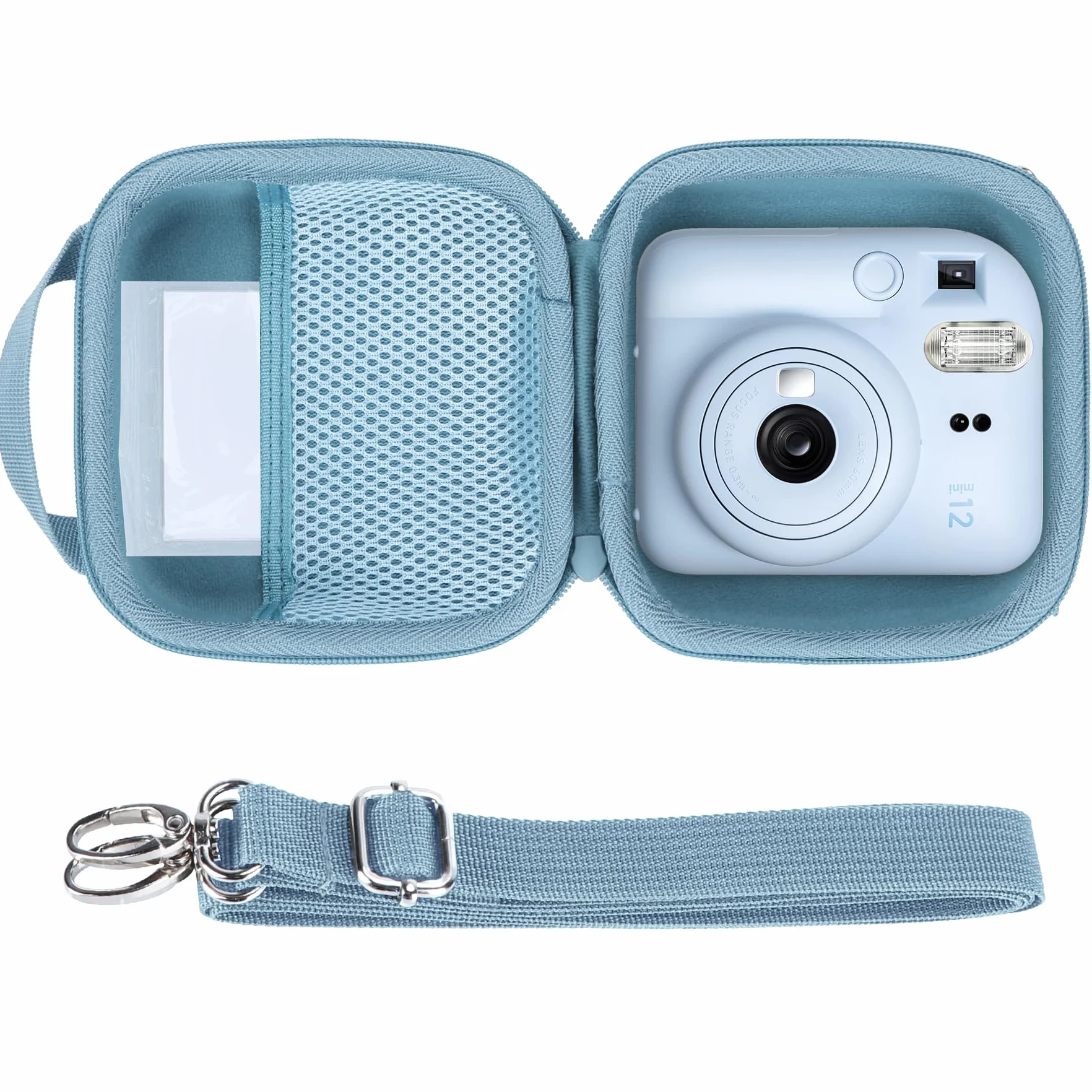 Lebakort Dur Étui Housse Cas Compatible avec Fujifilm instax Mini 13/12/11 Appareil Photo instantané (Bleu Clair)