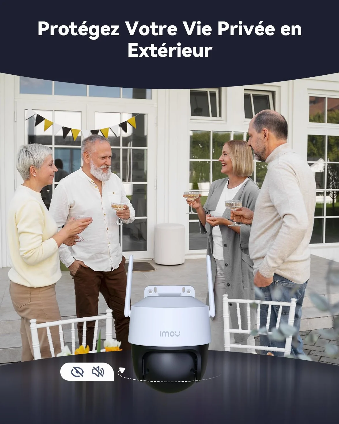 Imou 2K 3MP Caméra Surveillance WiFi Extérieure 360° Vision Nocturne Couleur 30M IP66