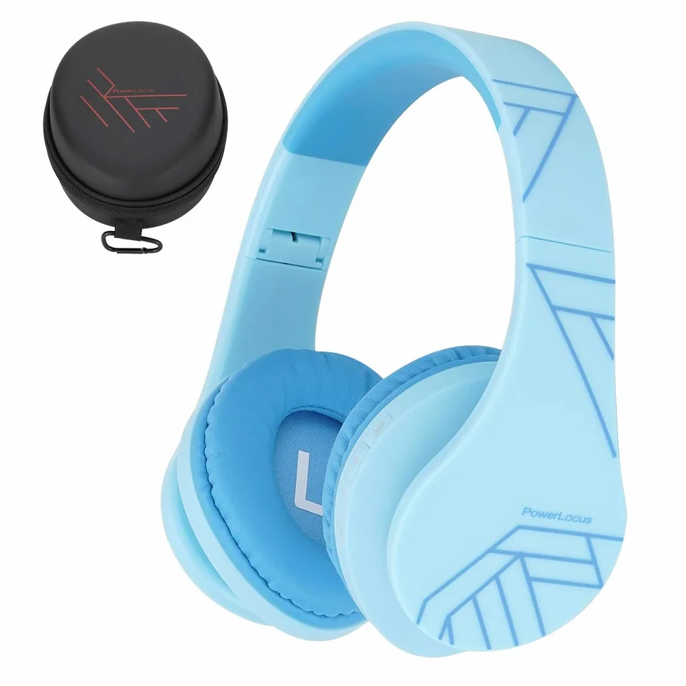 PowerLocus Casque Bluetooth Enfant P2 - Audio avec Volume Limité à 85db, Écouteurs Sans Fil et Filaires, Pliable et Réglable, Confortable, avec Micro Intégré et Slot Micro SD