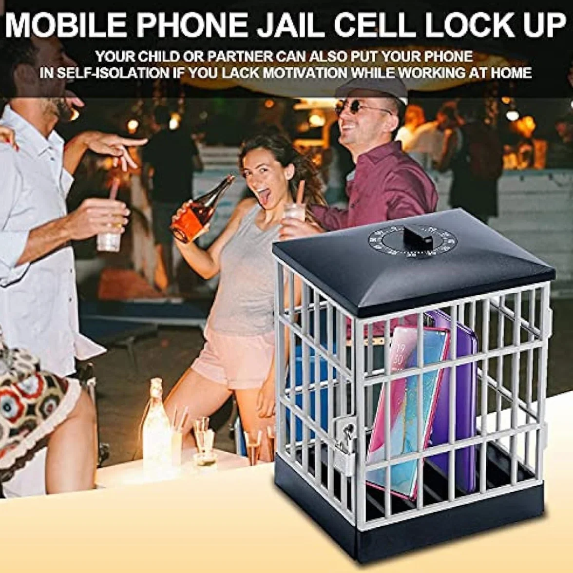 Cage de prison pour téléphone portable avec minuteur, boîte de rangement en métal avec clé, pour garder vos amis, votre famille et vous loin des smartphones