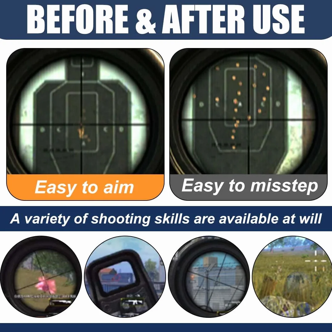 Gaming Déclencheur Mobile Jeu Contrôleur, 1 Paire Viser et Tirer Clés Universel,Gachette Telephone Trigger Accessoires pour PUBG Mobile Call of Duty Compatible