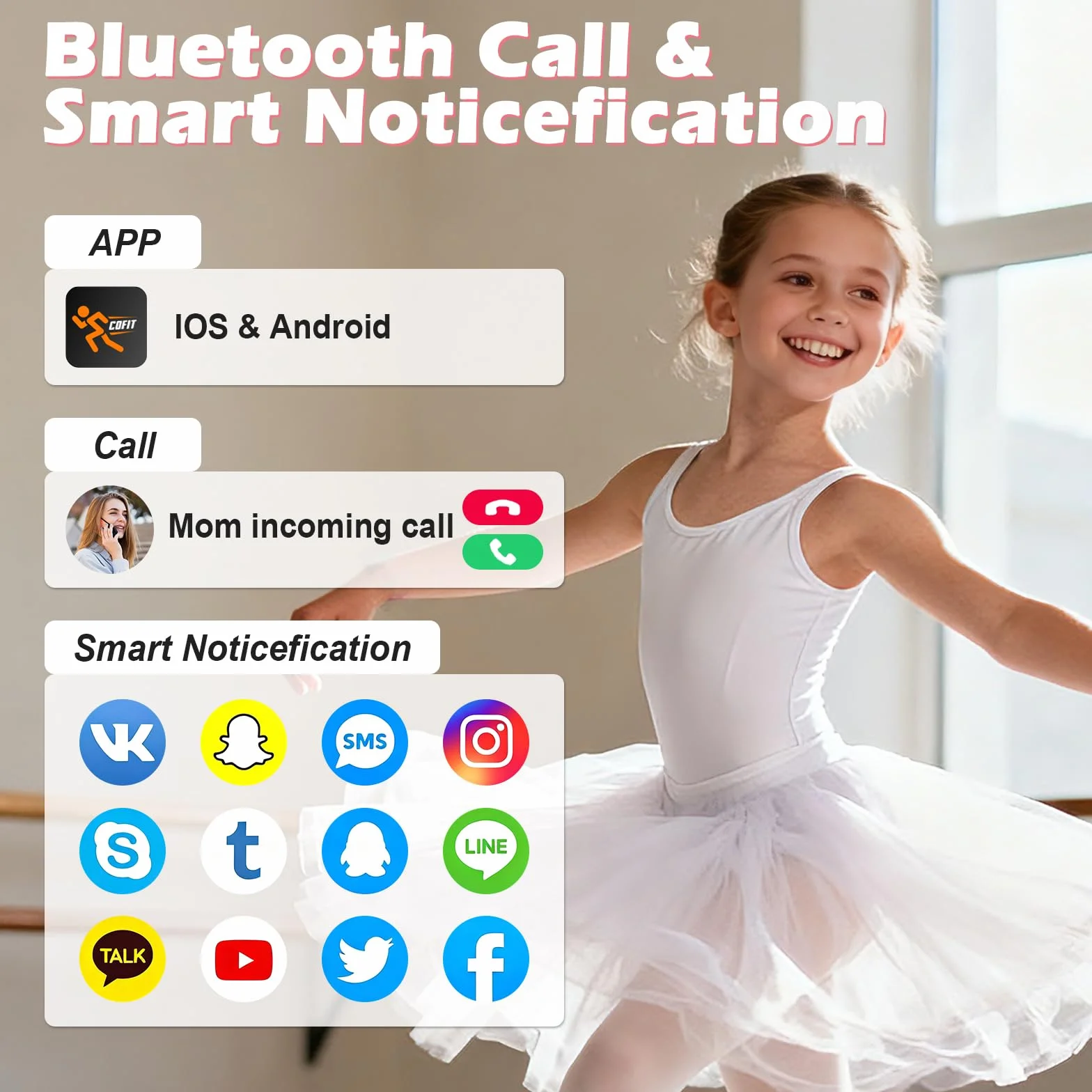 Fitness Tracker Montre Connectée Enfant, 1,83" HD Montre Intelligente pour Garçon Fille IP68 Étanche avec 120+ Mode de Sport Cardiofrequencemètre Podomètre Réveil Jeux pour Ados 4-16 Ans Cadeau, Rose