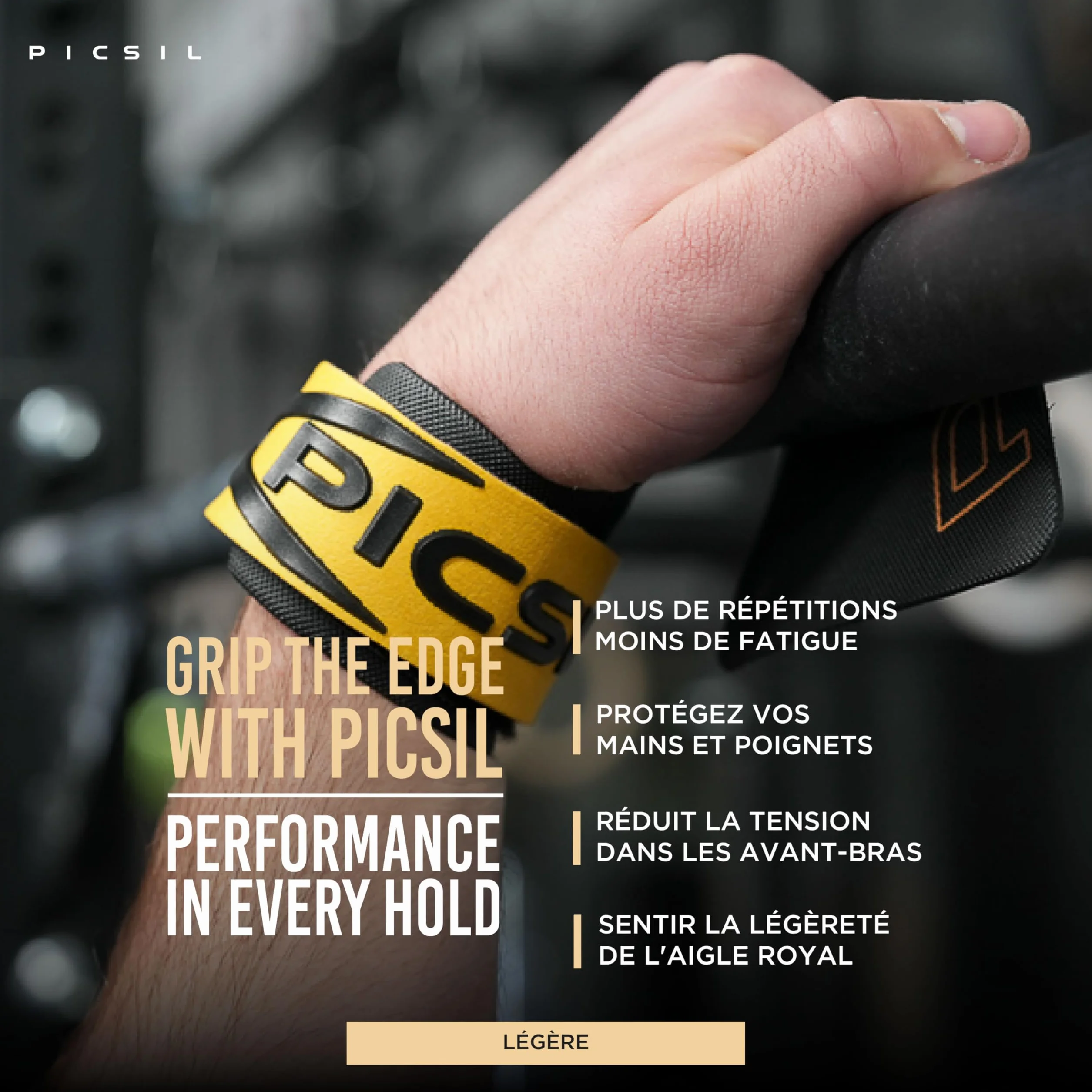 PICSIL Maniques Golden Eagle Grips Professionnels Cross Training Calisthenics Musculation
