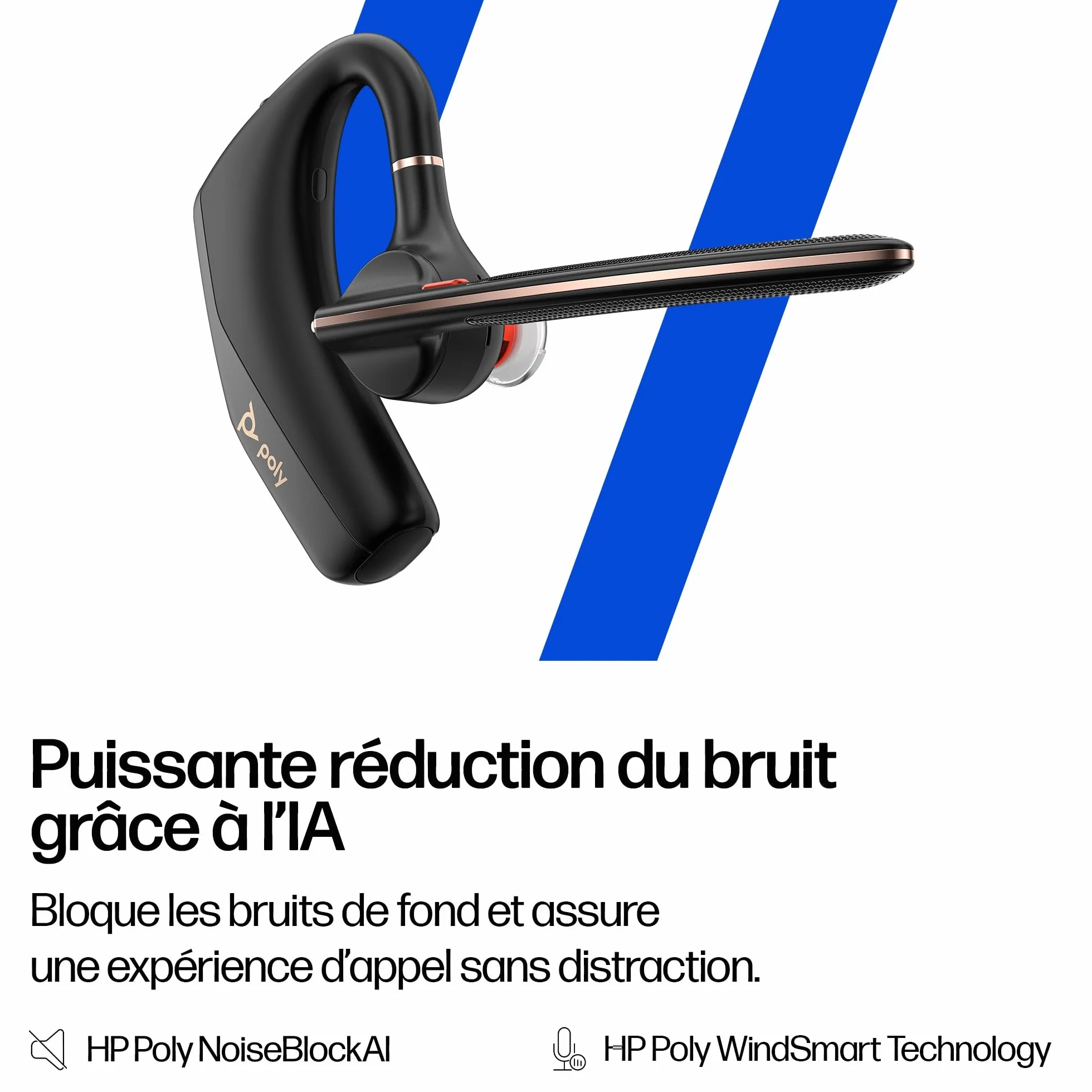 Poly Voyager Legend 50 Casque Customer Special 1 - Casque Bluetooth Simple avec Micro antibruit - Design Ergonomique - Commandes vocales - Léger - Connexion au Mobile/Tablette Via Bluetooth - Noir