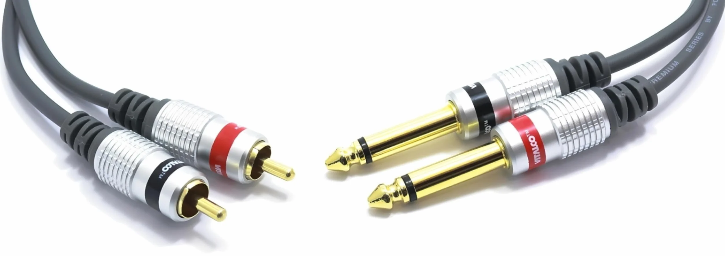Jack 6.35mm vers RCA Câble 10m double Cinch Mâle vers 2x Jack 6.35 Connecteur Adaptateur