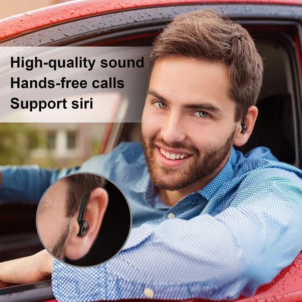 Casque Bluetooth 5.0, Casque Mains Libres D'une Durée de 22 Heures , Oreillette sans Fil Bluetooth avec Suppression du Bruit et Anti-Transpiration IPX4 pour Le Bureau, Les Affaires, La Conduite