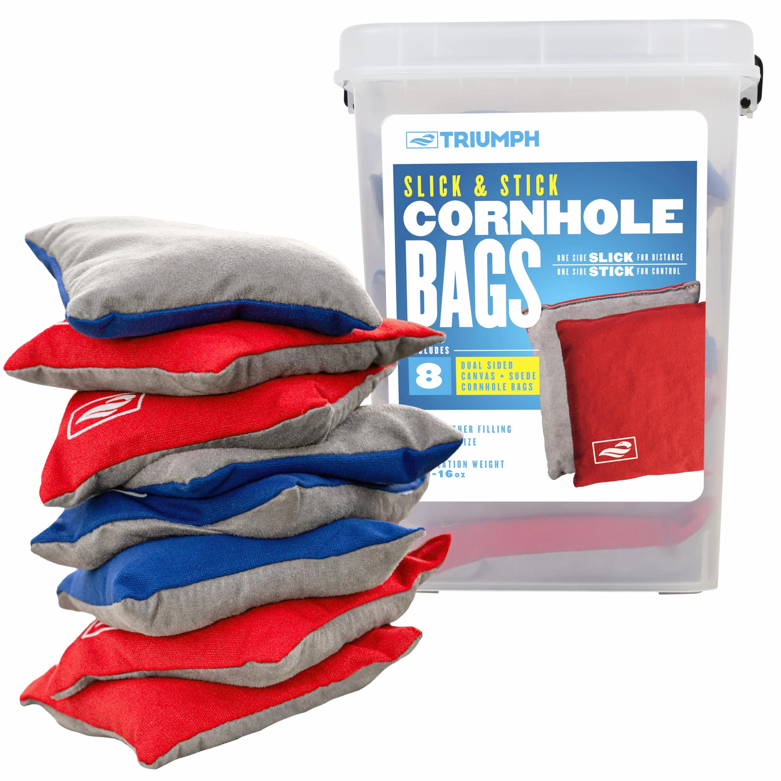 Triumph Sacs de Cornhole patriotiques 8 Sacs Tissu Canard Bac de Rangement 473,6 g