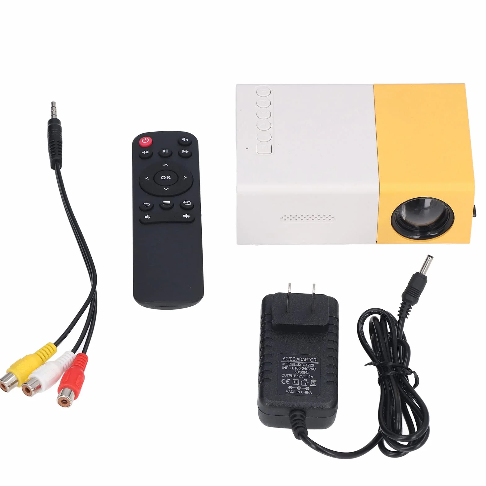 Mini Projecteur LED Portable 1080 HD pour Ordinateur, Consoles Jeux, Cinéma Maison 24-60 Pouces