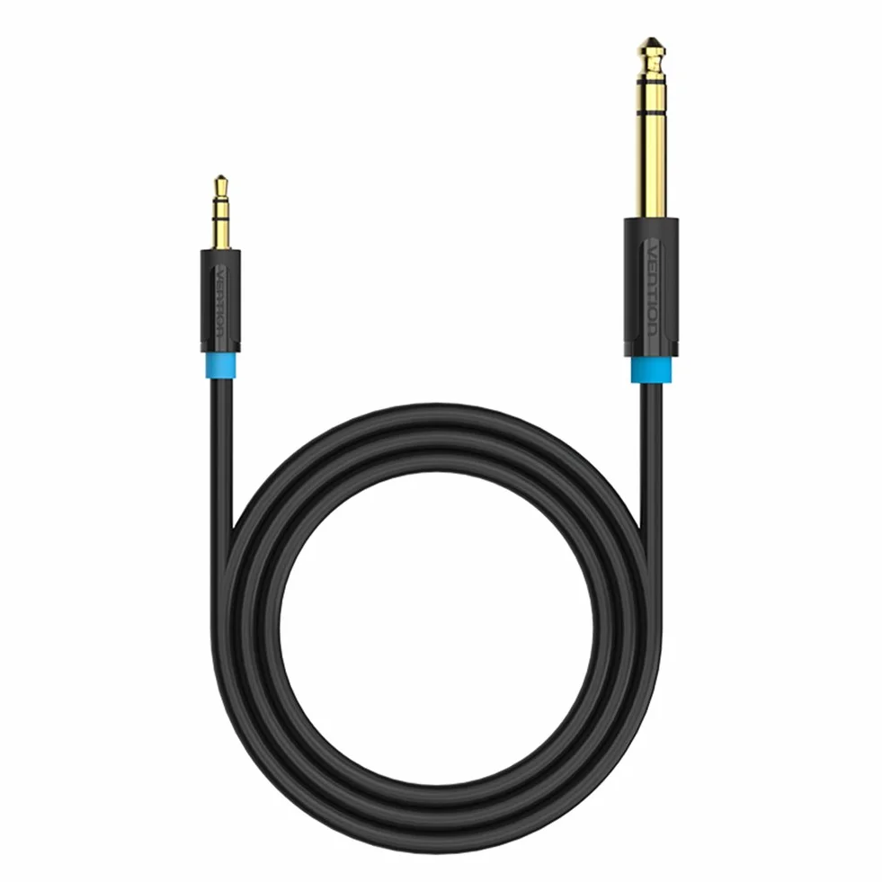 VENTION Câble Audio 3.5mm vers 6.35mm Stéréo Jack, Câble Jack TRS 6.35 Mâle vers 3.5 Mâle pour Guitare, Haut Parleurs, Table de Mixage, Amplificateurs Cinéma Maison (0.5m/1.6ft)