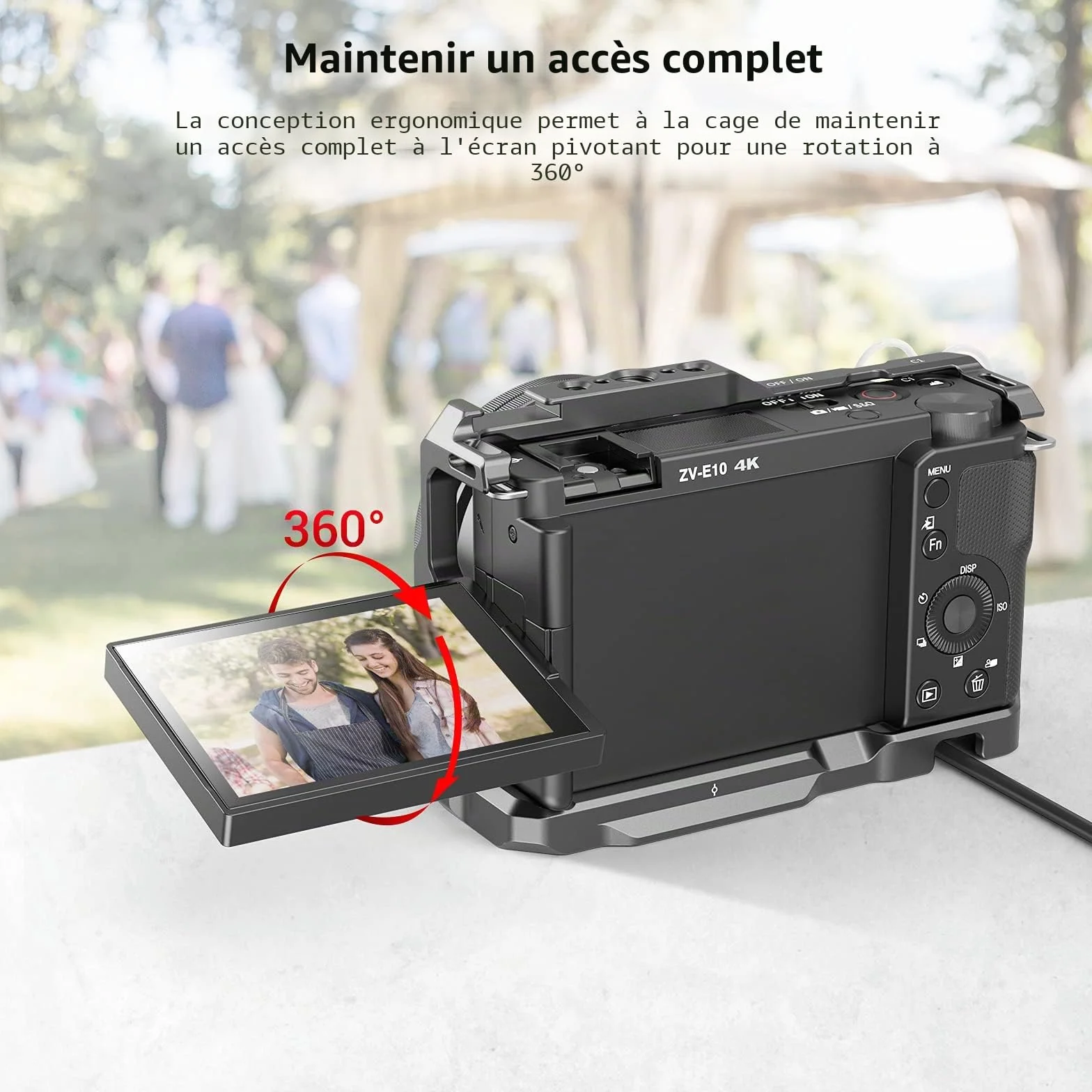 SMALLRIG ZV-E10 Cage avec Poignée et Plaque de Dégagement Rapide Intégrée pour Arca-Swiss pour Sony ZV-E10-3538B