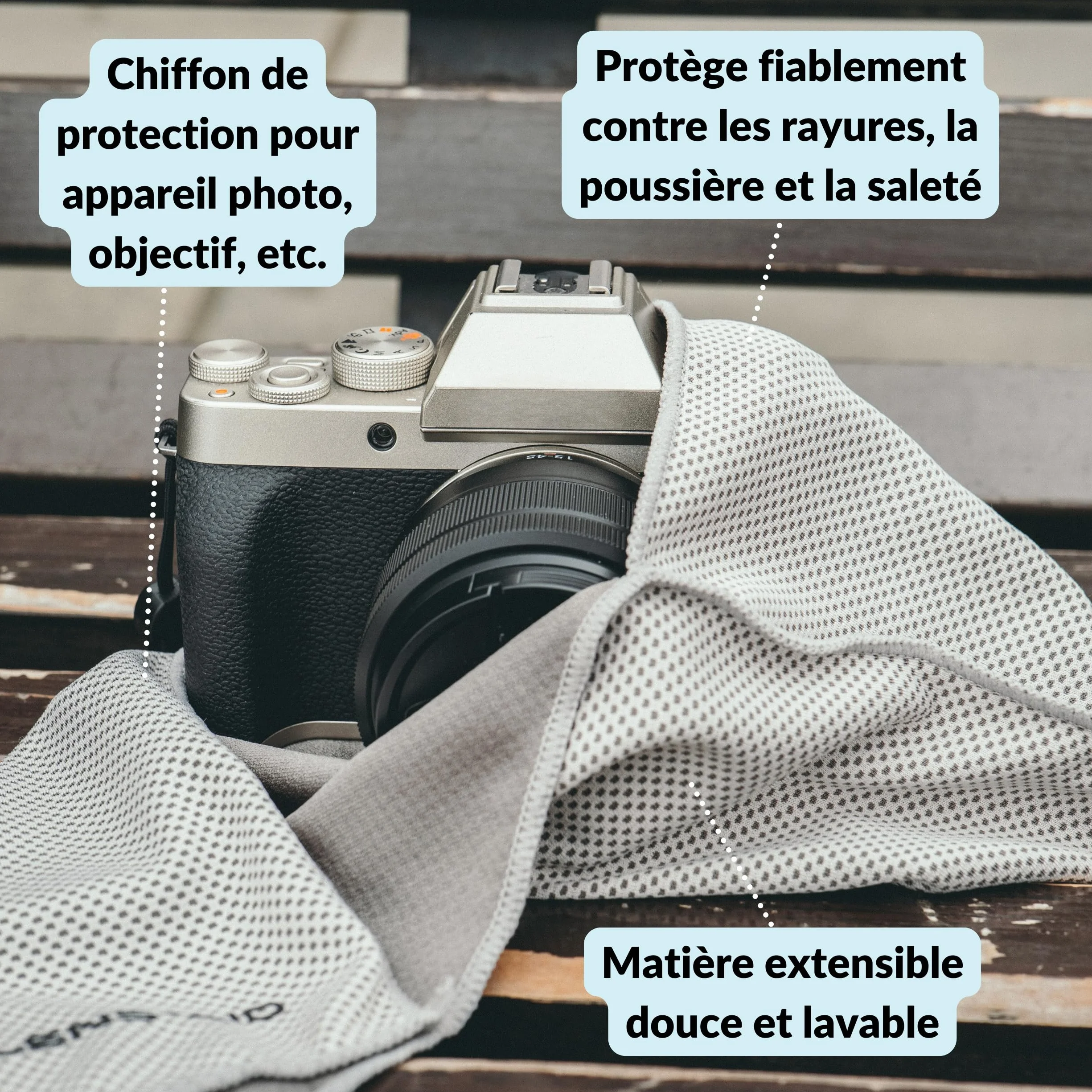 Pochette pour Appareil Photo LENS-AID, Sac pour Reflex Numérique, Gris, M (19 x 16 cm)