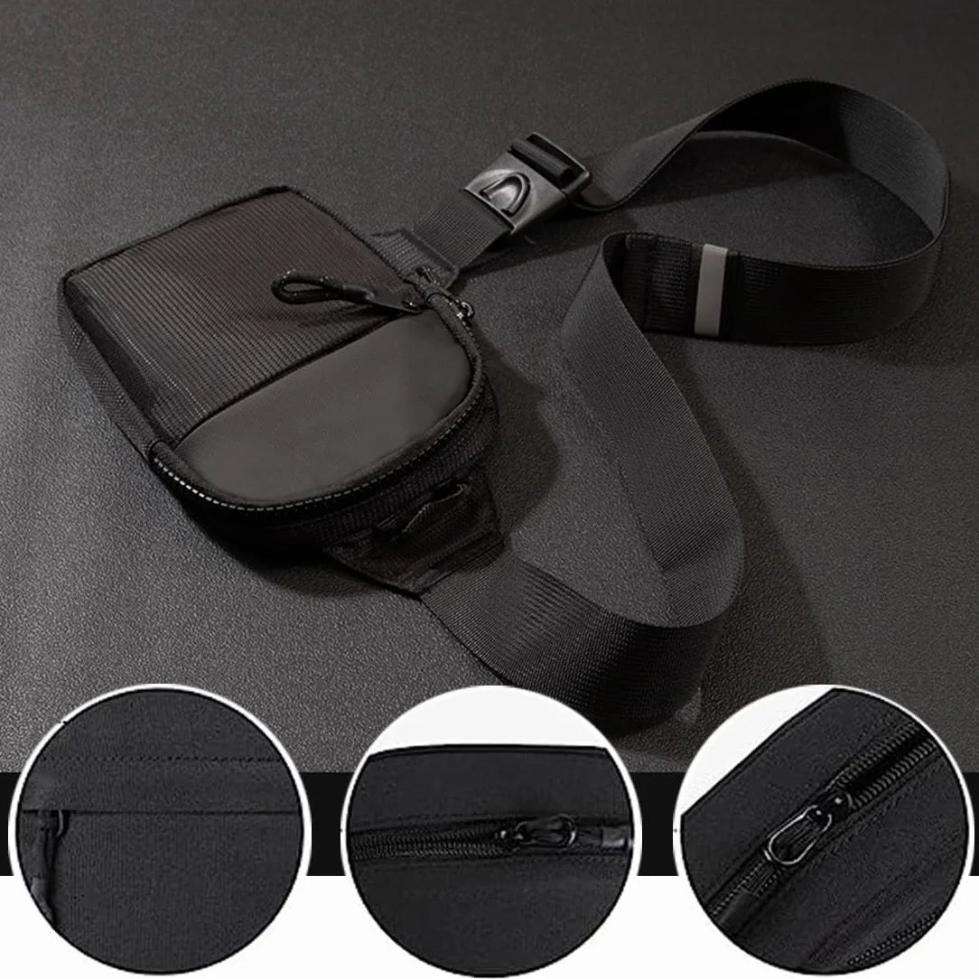 Amacoam Sac Bandoulière étanche Sport Sling Crossbody Nylon Noir 7.5"