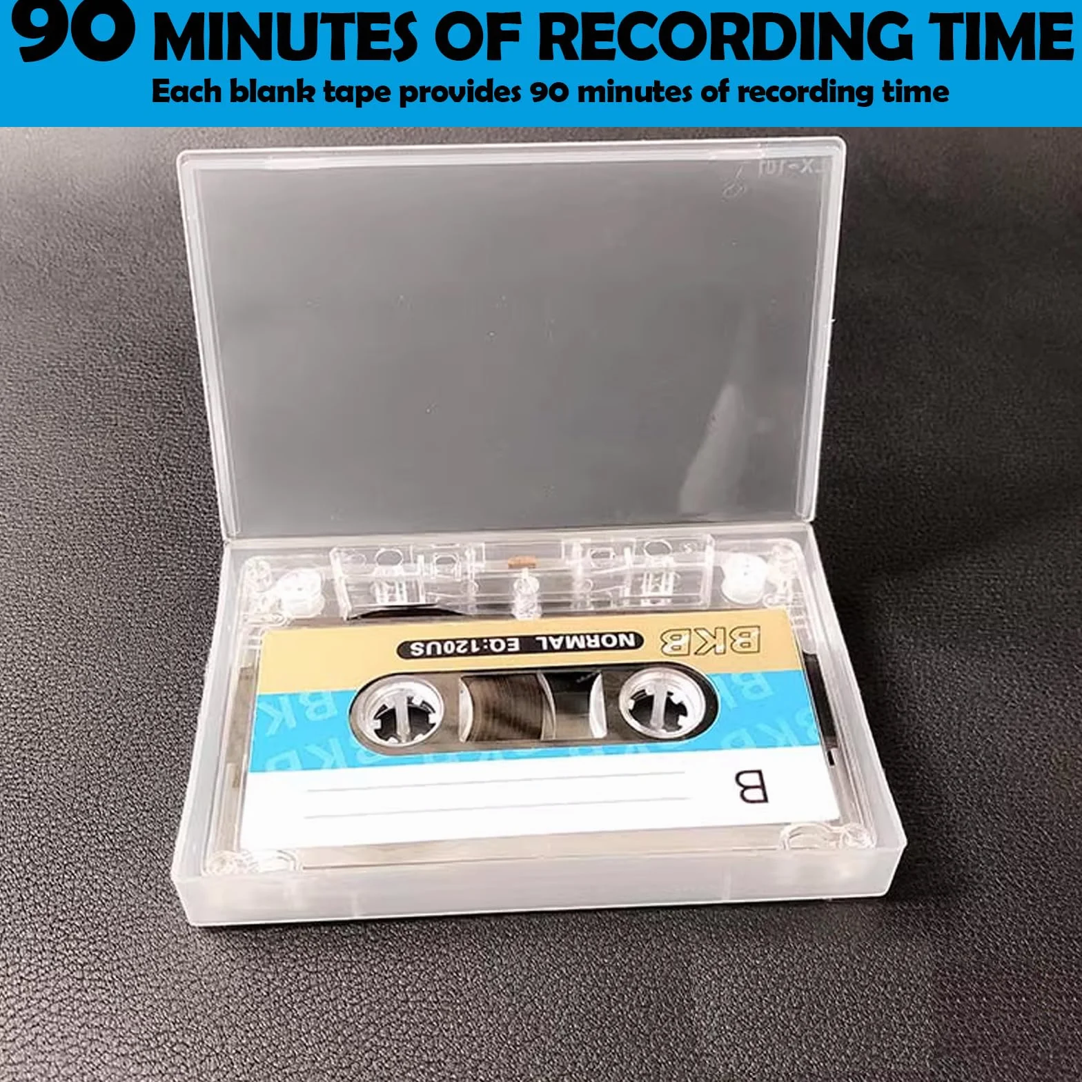 Cassettes audio vides 90 min, lot de 10, faible bruit pour enregistrements