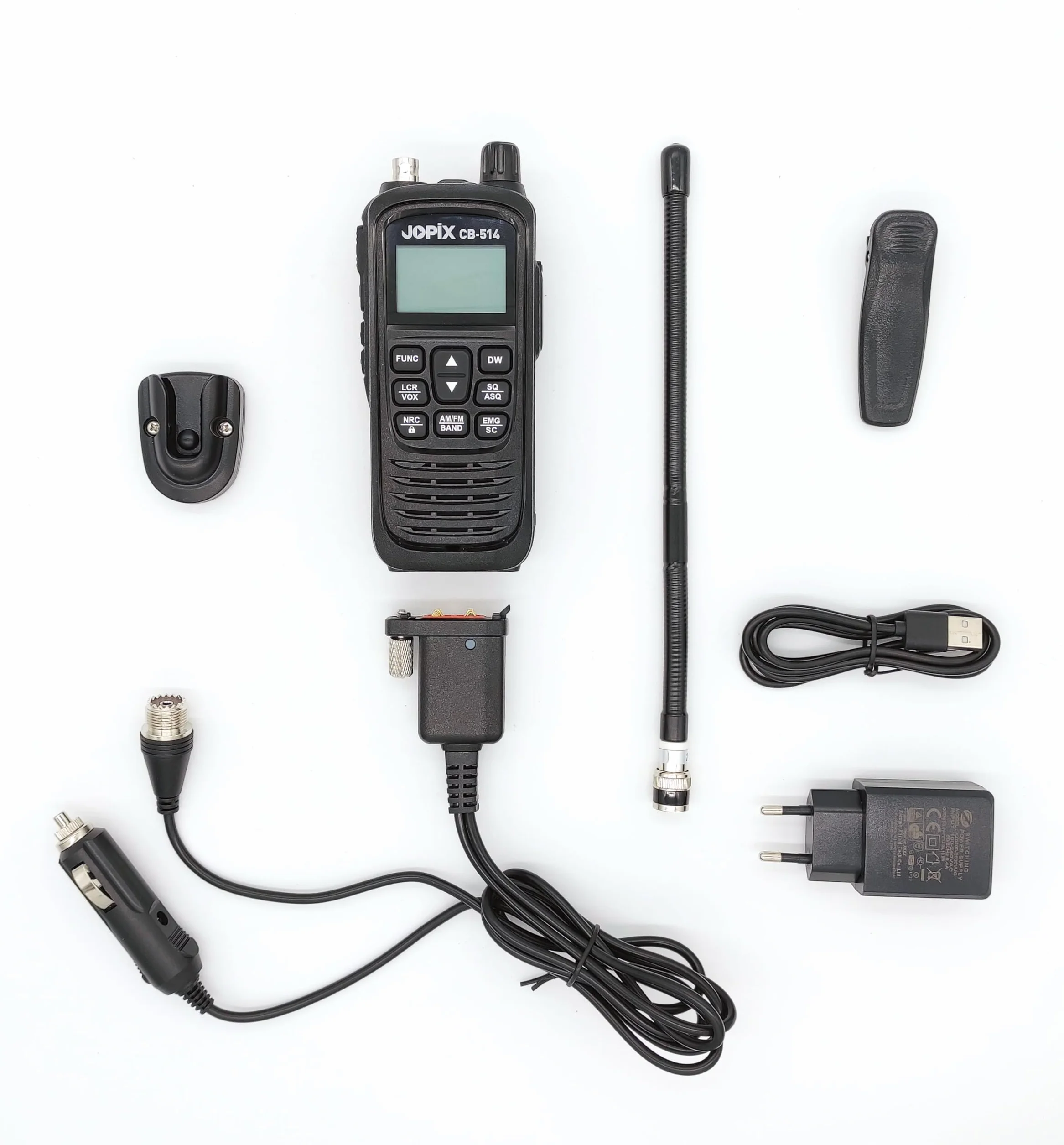 Jopix CB-514 Talkie-Walkie CB 27 MHz Kit Voiture Complet Émetteur-Récepteur Portable AM/FM 4W