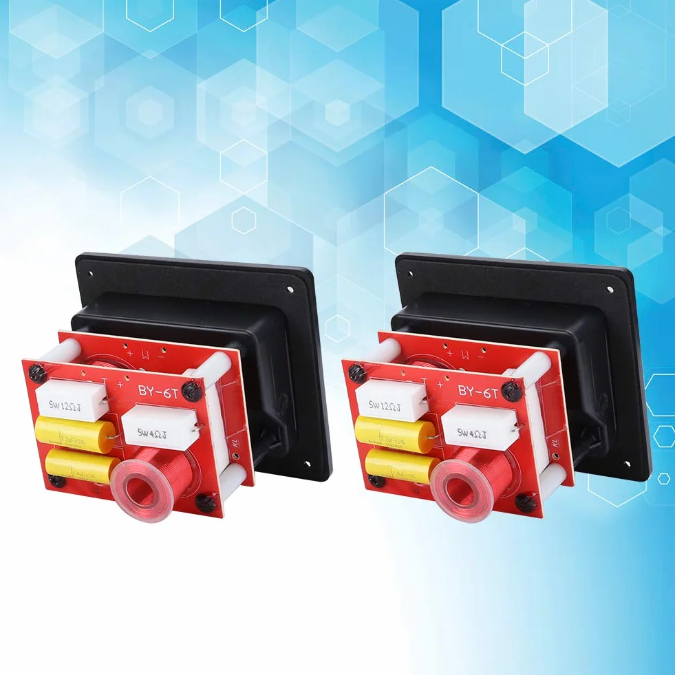Lot de 2 Filtres Croisés HiFi, Tweeter Basse, Haut-Parleur 2 Voies, Diviseur de Fréquence 120 W, Impédance 4-8 Ohms pour Bibliothèque de 3 à 8 Pouces Haut-Parleur HiFi Fever
