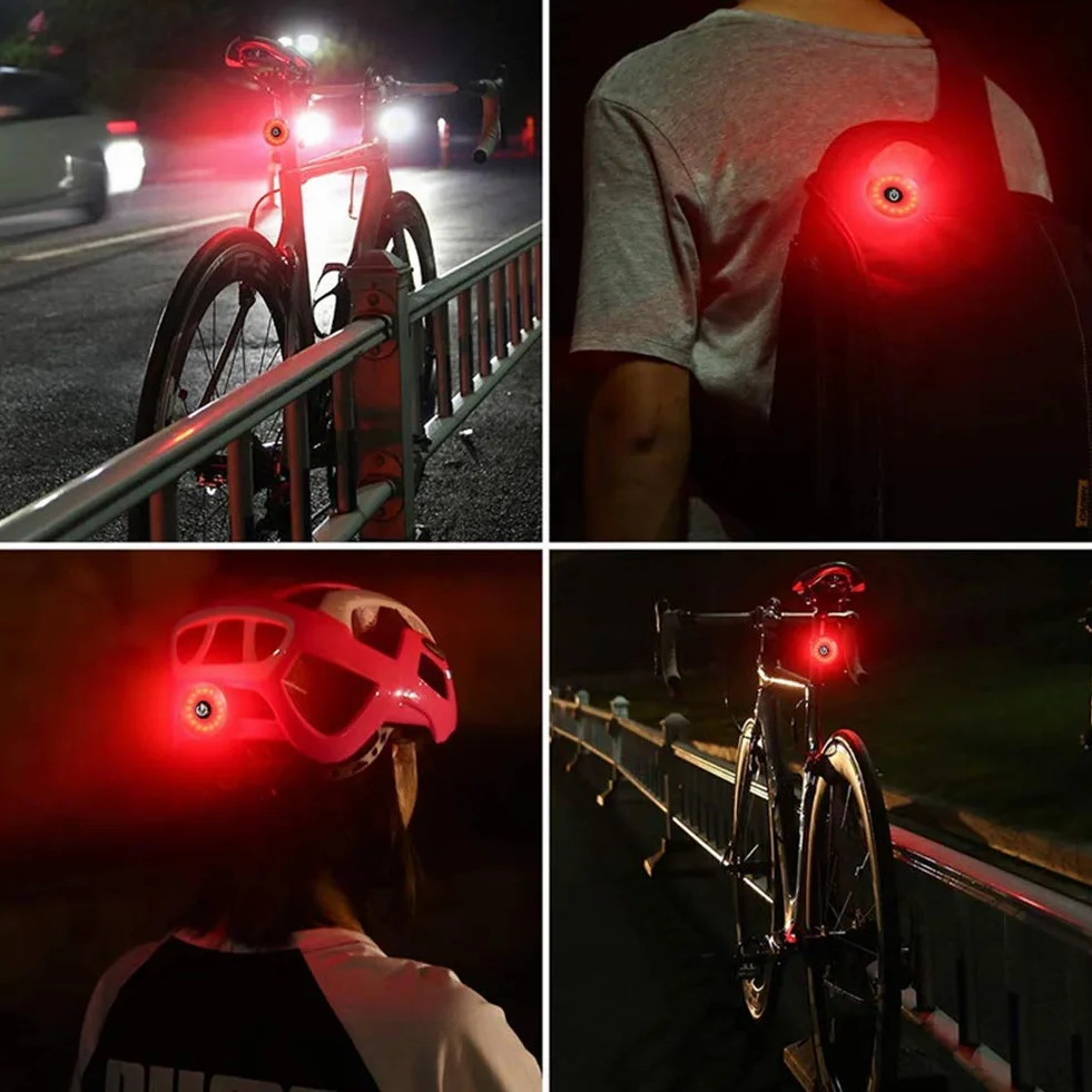 WASAGA Feu arrière de vélo LED Rechargeable USB 5 Modes Étanche