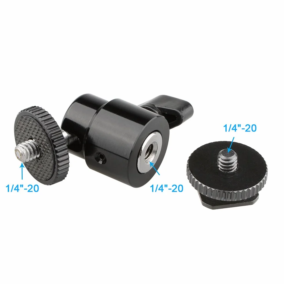 CAMVATE 1/4 Mini tête à rotule Flash Hot Shoe Support à vis for Trépied pour Appareil Photo