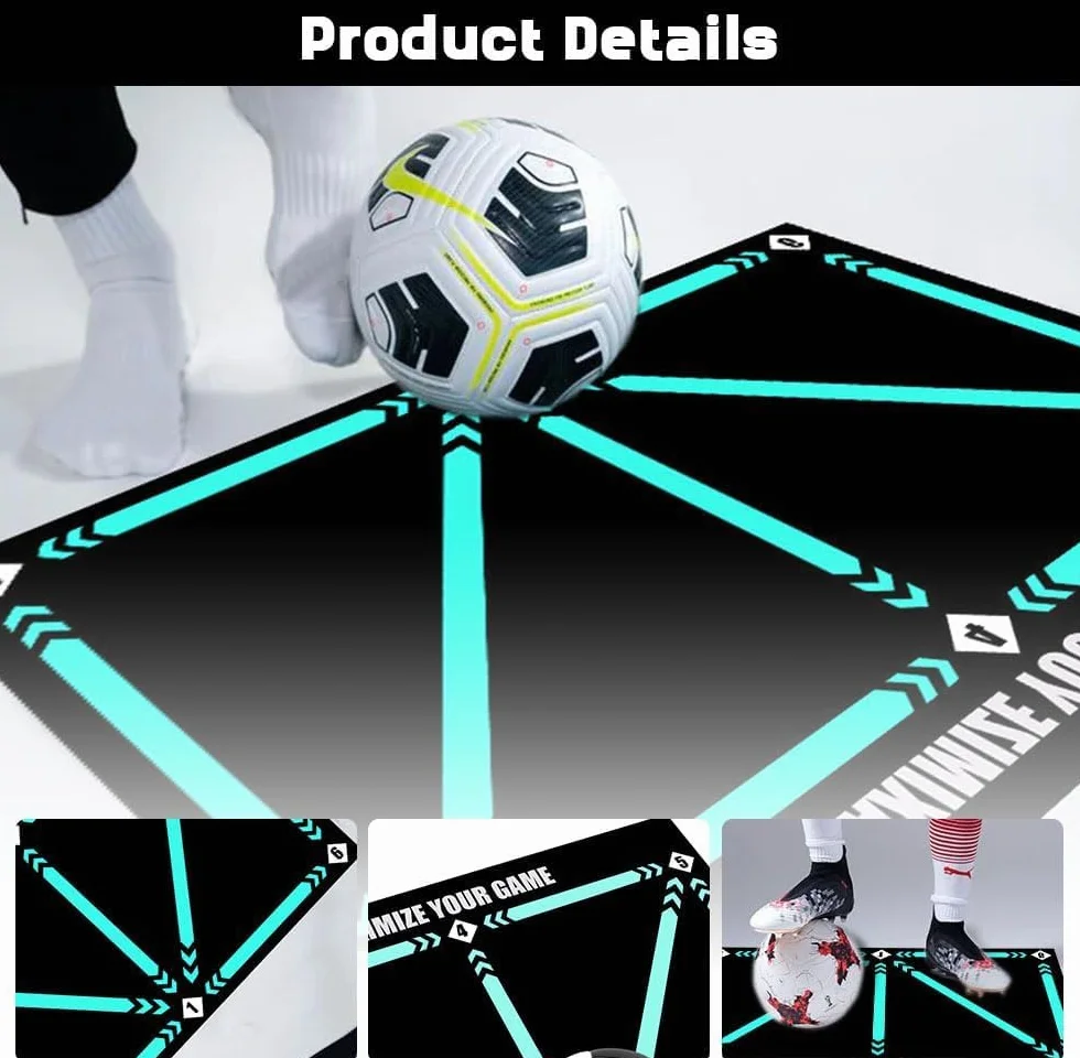 Tapis d'entraînement de football antidérapant bleu - Accessoires de dribble