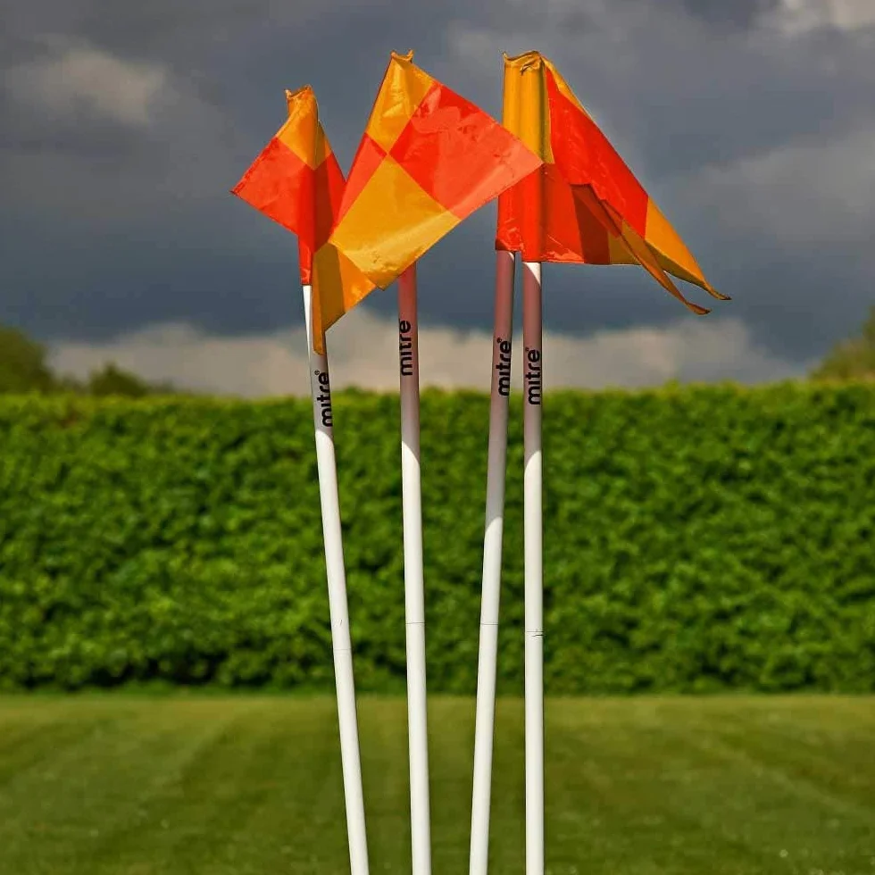 Lot de 4 Drapeaux d'Angle Pliables Football Blanc