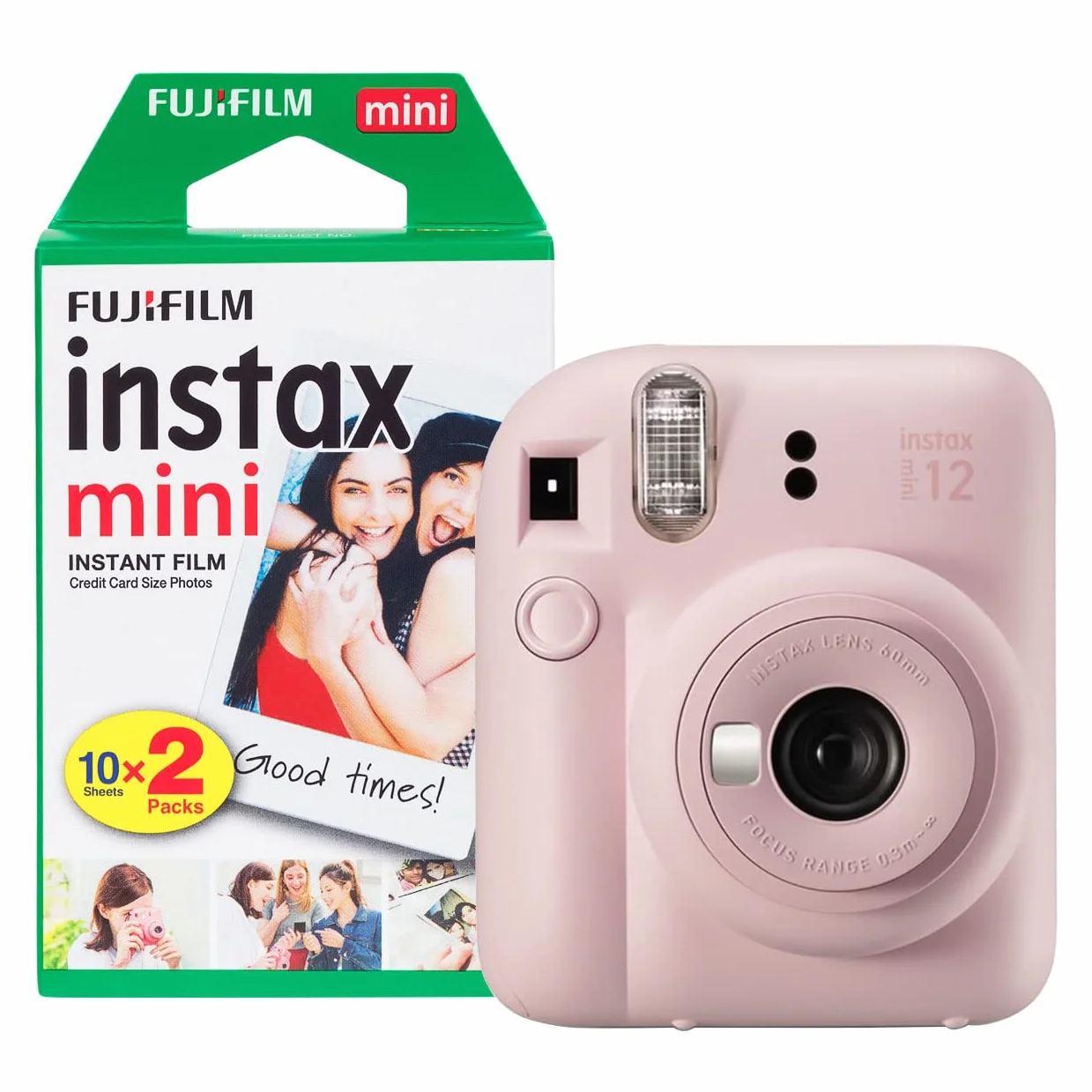 Fujifilm Instax Mini 12 Appareil Photo instantané avec Pack de 20 Films Rose Fleur