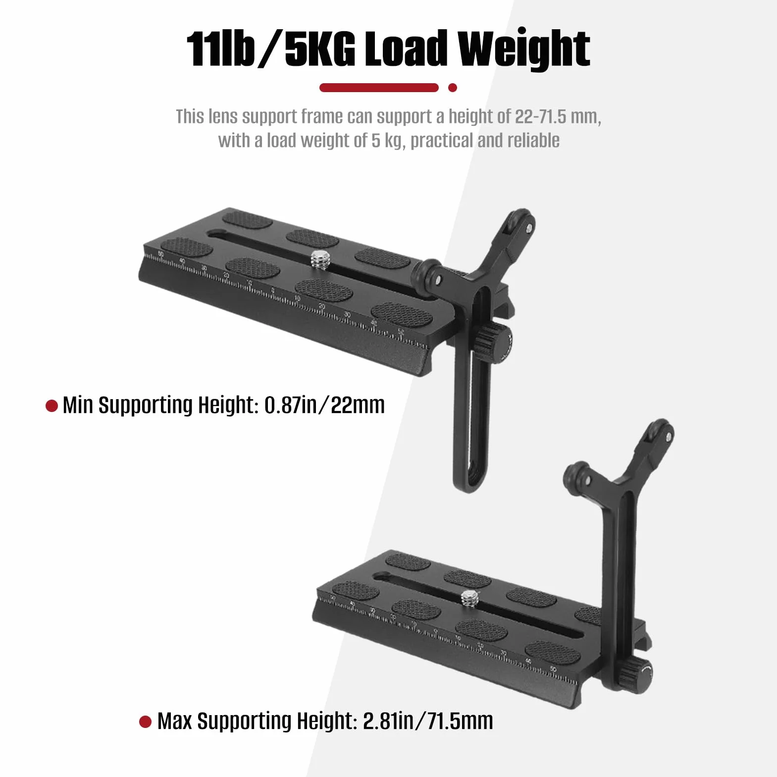 Support en Y avec roues doubles, système de support d'objectif avec vis coulissante de 6,35 mm, pour DJI Ronin S SC et plaque de stabilisation à dégagement rapide