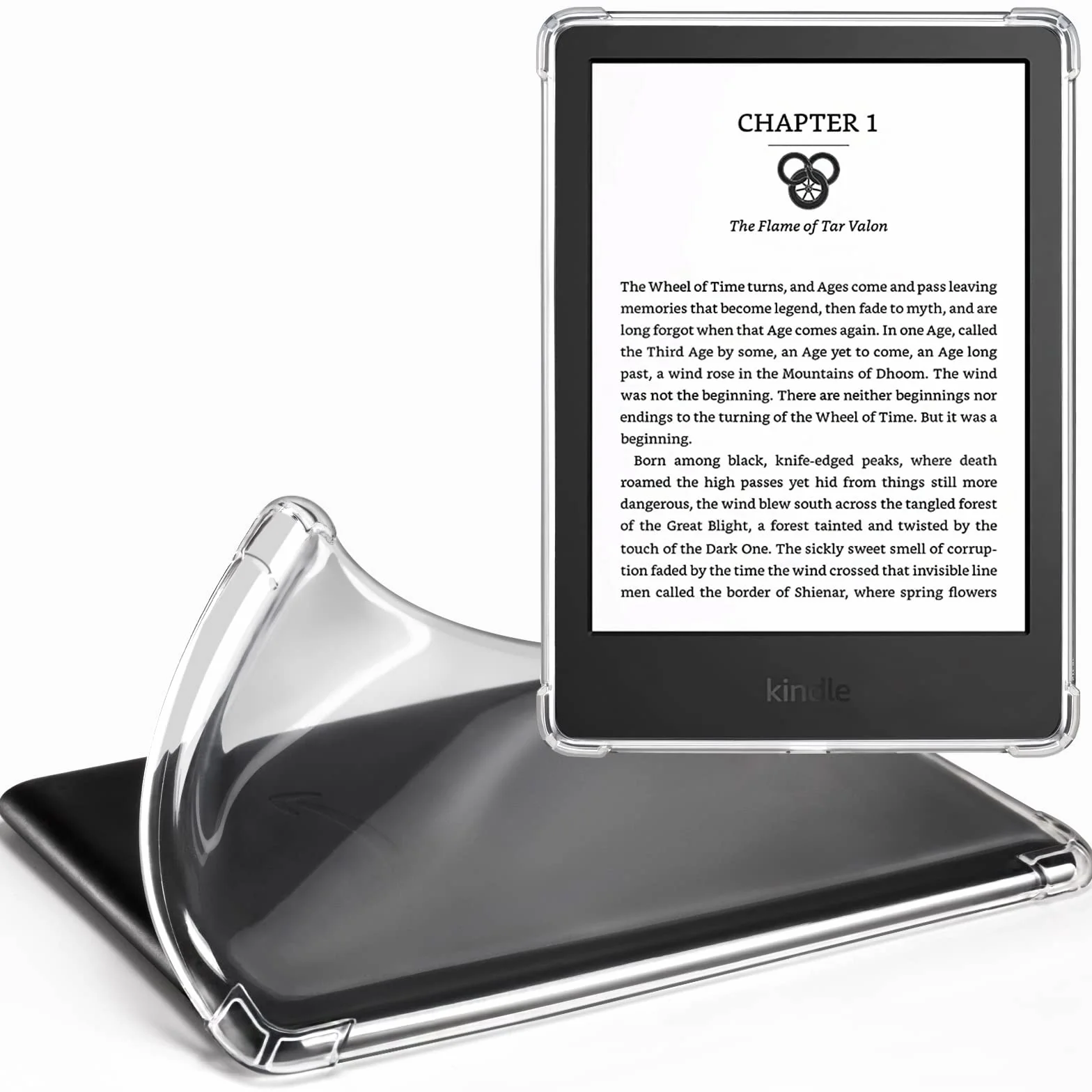 CoBak Étui pour Kindle - Étui Transparent pour Le 6" Nouveau Kindle 11e génération 2024 (Modèle RS23CV) / 2022 (Modèle C2V2L3) - Dos en Silicone léger et résistant aux Rayures