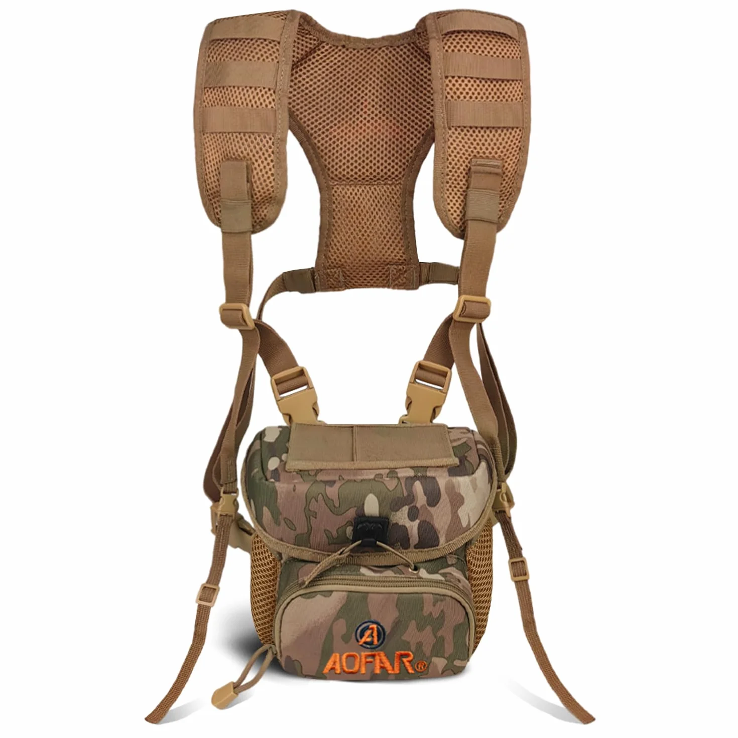 AOFAR Binoculaire Harness Chest Pack avec Sangle réglable, léger, Grande capacité, Bino Case pour Chasse, Randonnée, Tir