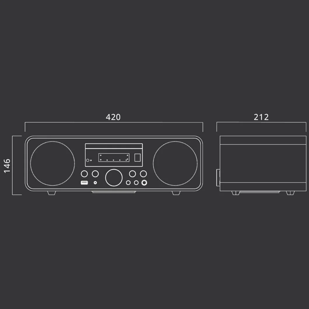 M-880 FBC Micro système Bluetooth avec CD, FM et USB | Chaîne stéréo 80 W au Design Bois avec NFC et Fonction réveil