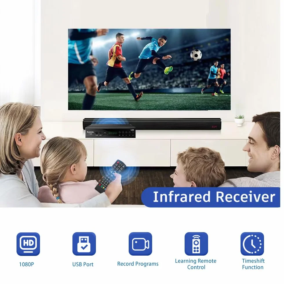 Décodeur TNT HD DVB-T2/C H.265 HEVC FTA Full HD 1080p PVR USB HDMI SCART Tuner TV numérique