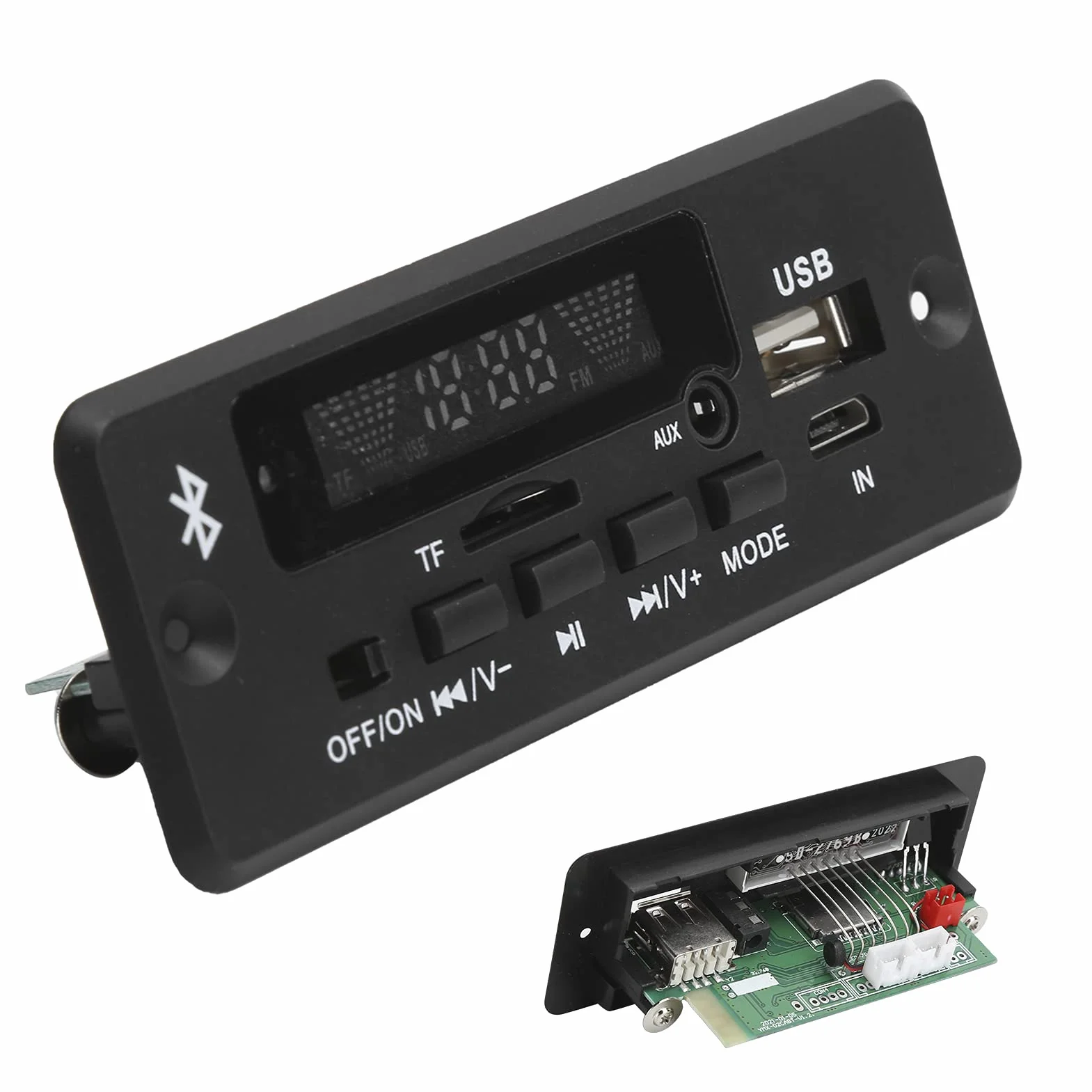 Carte Décodeur MP3 5.0 Contrôle Application Appel Mains Libres USB/SD Automobile Entrée AUX Radio FM Alimentation 3,5AUX