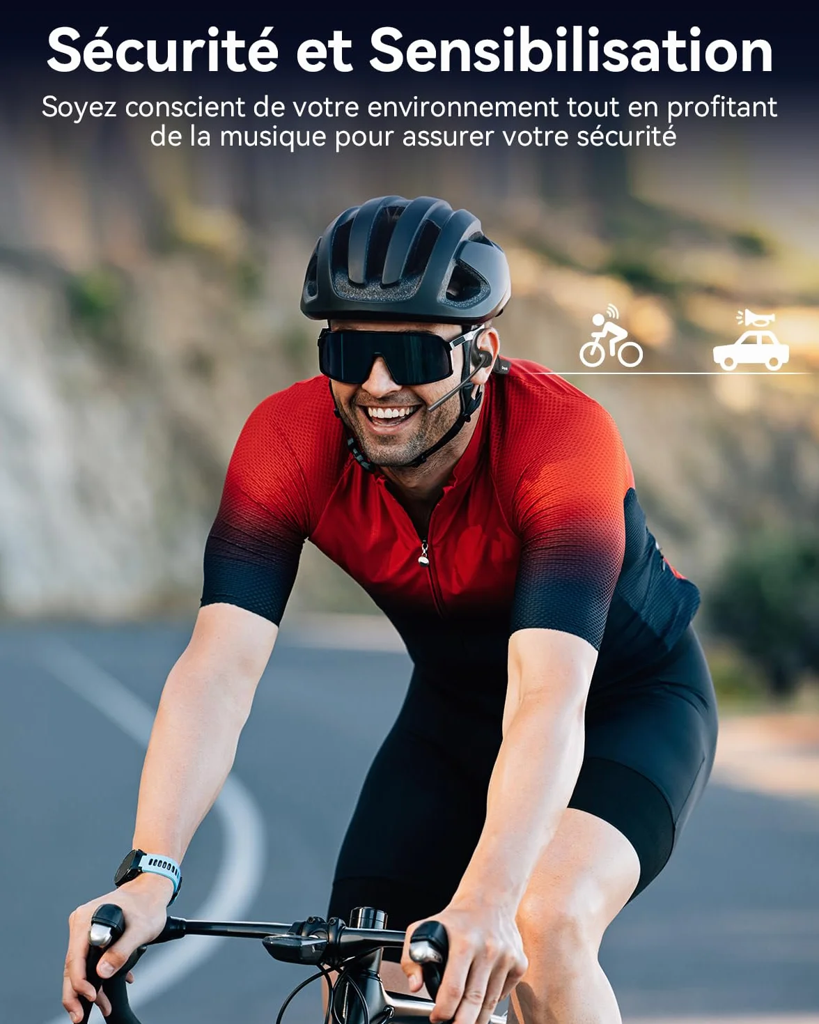 Casque Bluetooth à Oreilles Ouvertes, Microphone antibruit AI, Casque sans Fil à Conduction d'air, Batterie de 10 Heures, Design léger de 32 g pour Le Travail