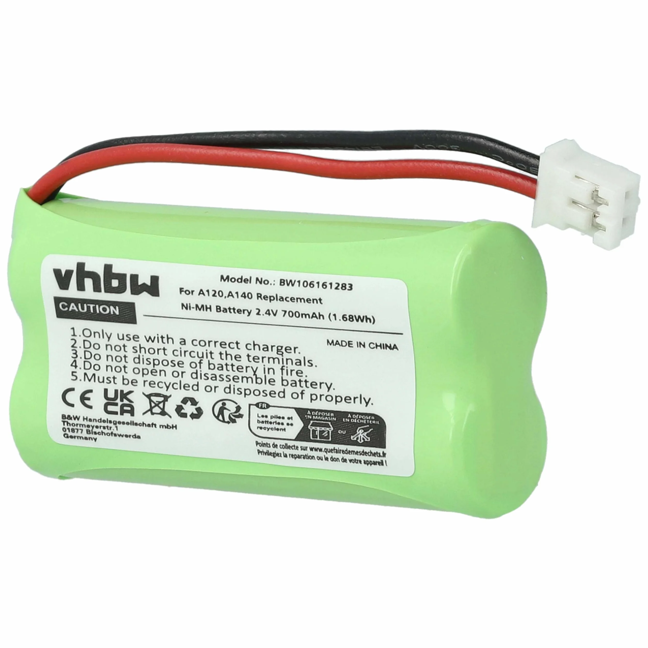 vhbw 3X Batteries (NiMH, 700mAh, 2.4V) téléphones Fixes Compatible avec Siemens Gigaset A260 Trio, A265, A345