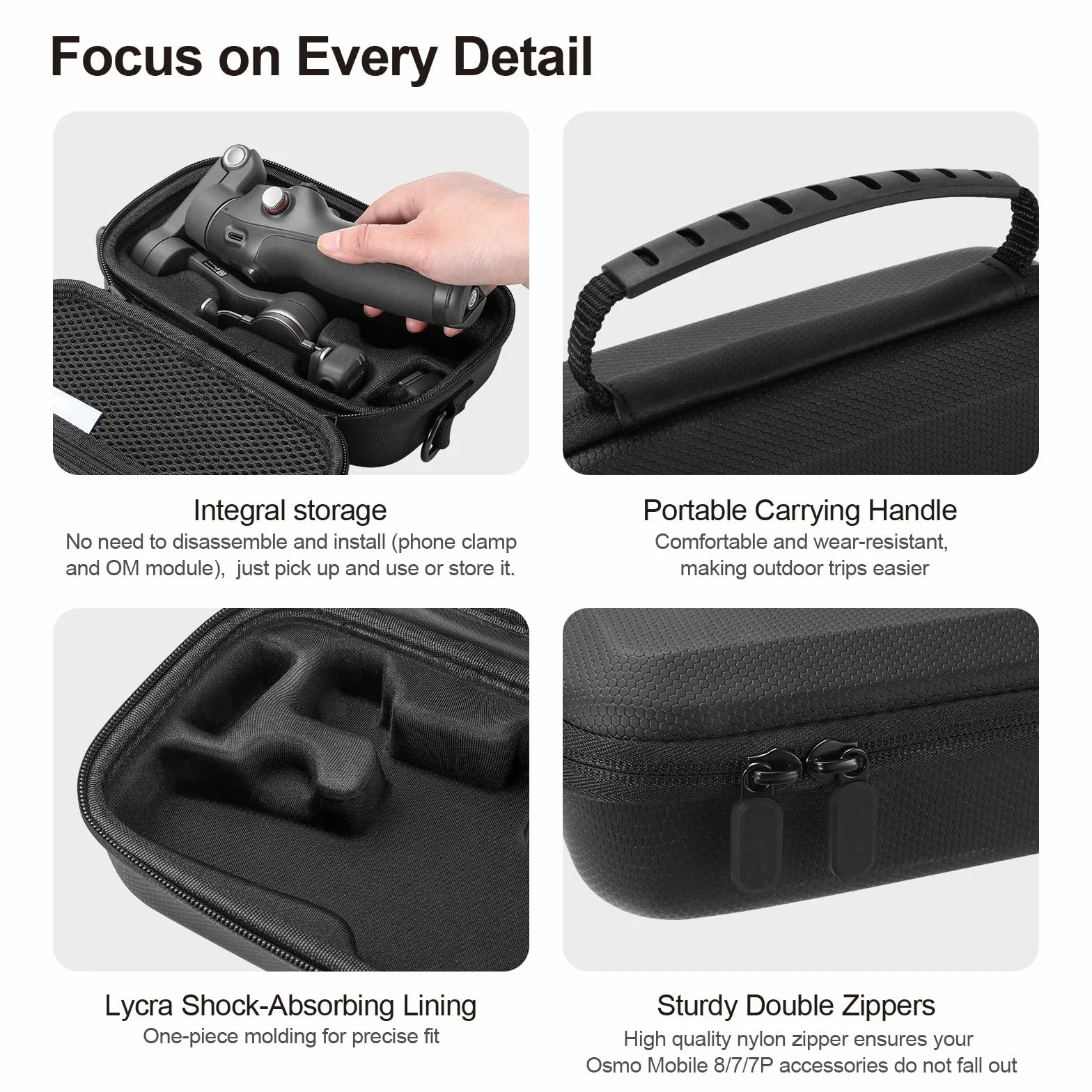 DJI Osmo Mobile 8/7P Sac de Rangement Portable Compact pour Vlog Combo Accessoires