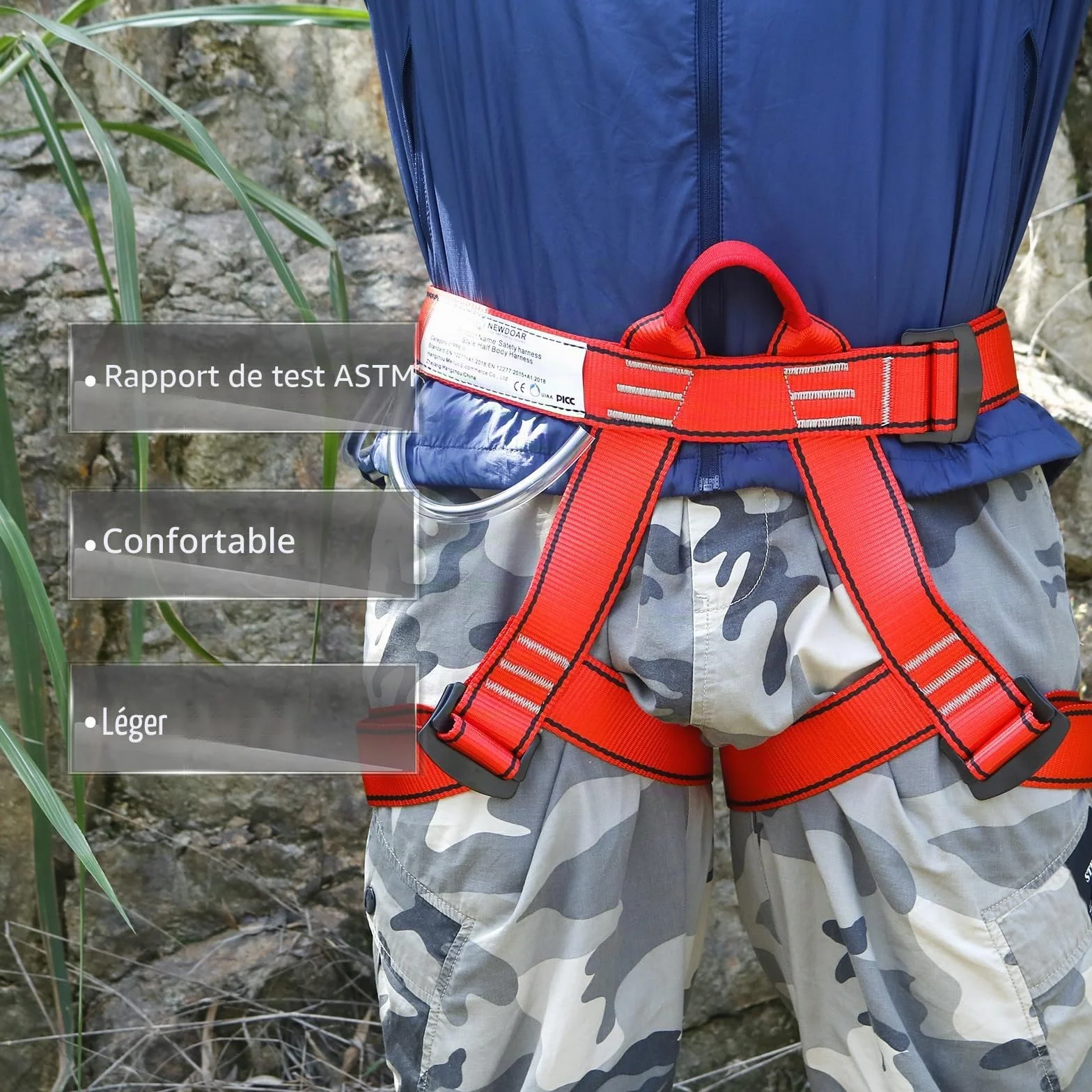 NewDoar Baudrier Escalade Certifié UIAA CE Harnais Alpinisme Descente Rappel