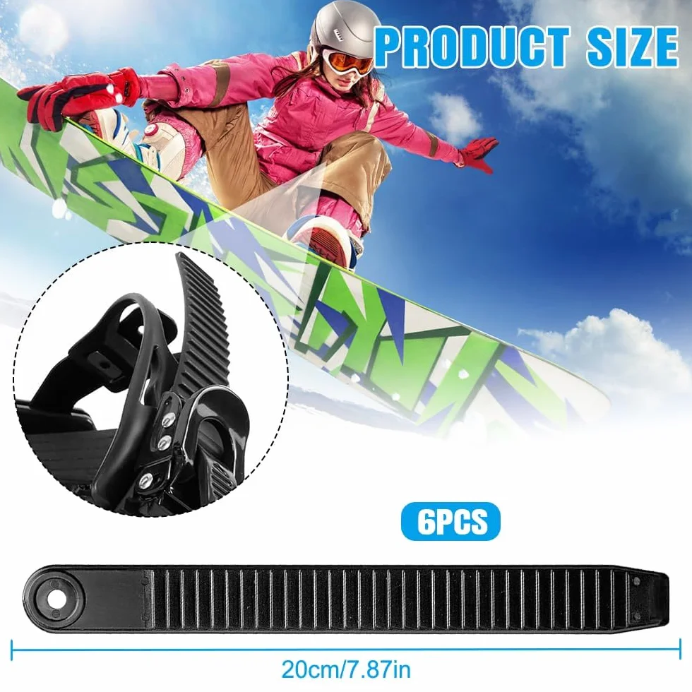Snowboard Binding Straps en Plastique Ski Sangle de Fixation D'échelle Rechange de Cheville 6 Pièces