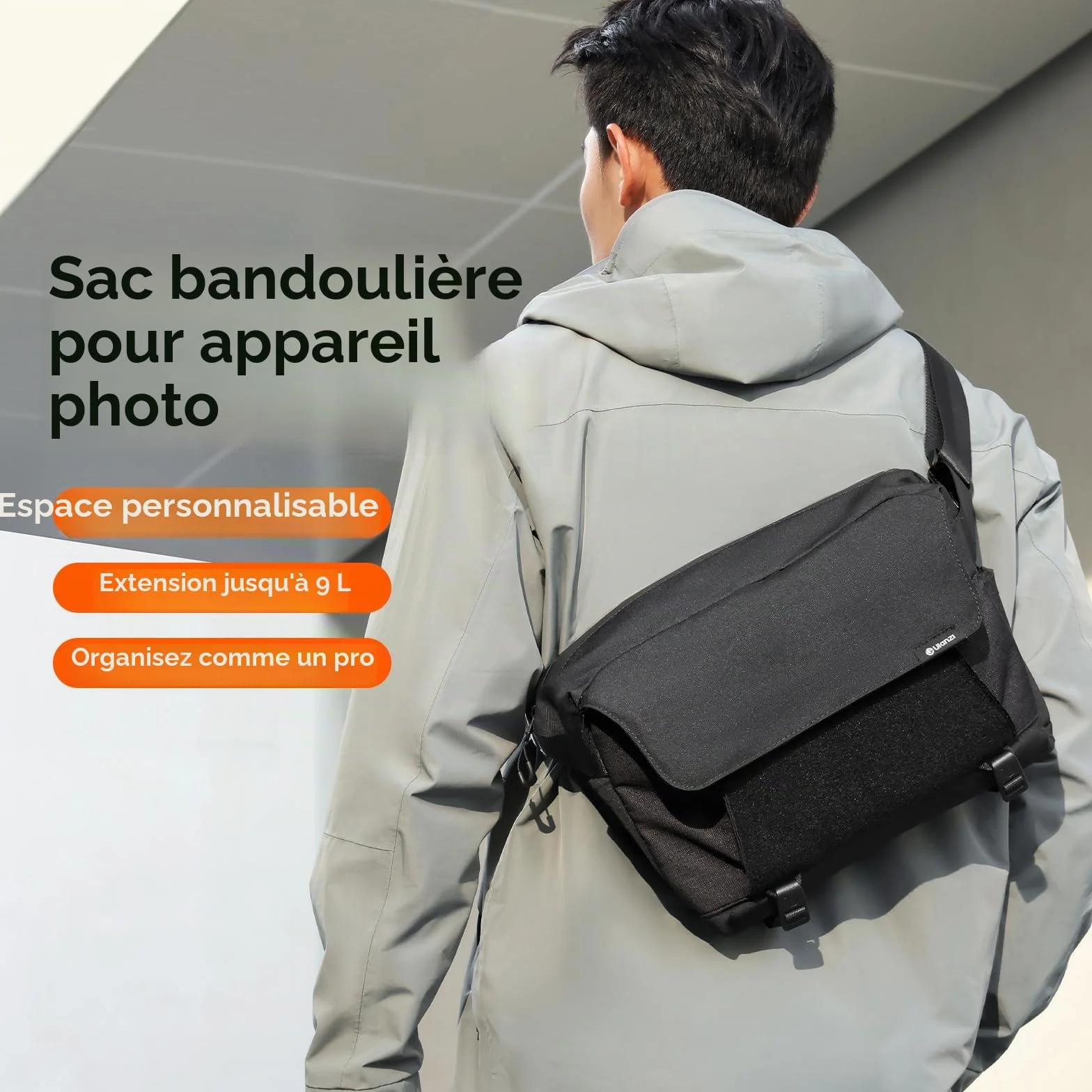 ULANZI Sac Appareil Photo 9L, Sac Photo Bandoulière DSLR/SLR, Léger, Imperméable, Anti-vol
